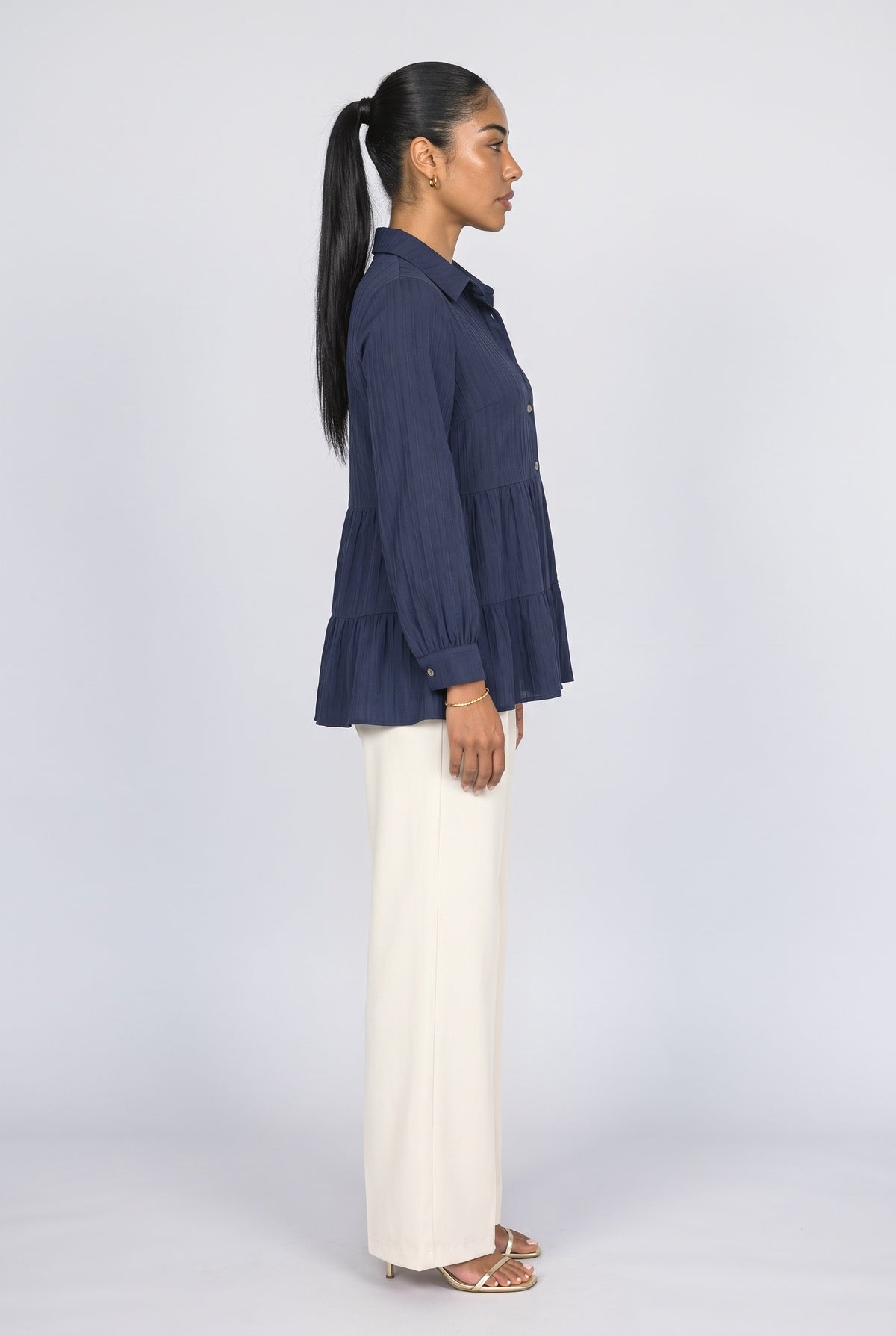 Long Sleeve Tiered Blouse, back view