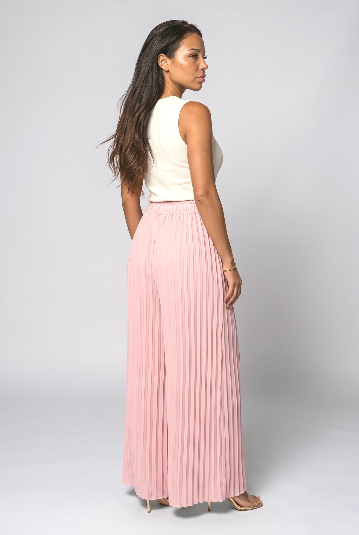 Pleated Wide Leg Pants, back view