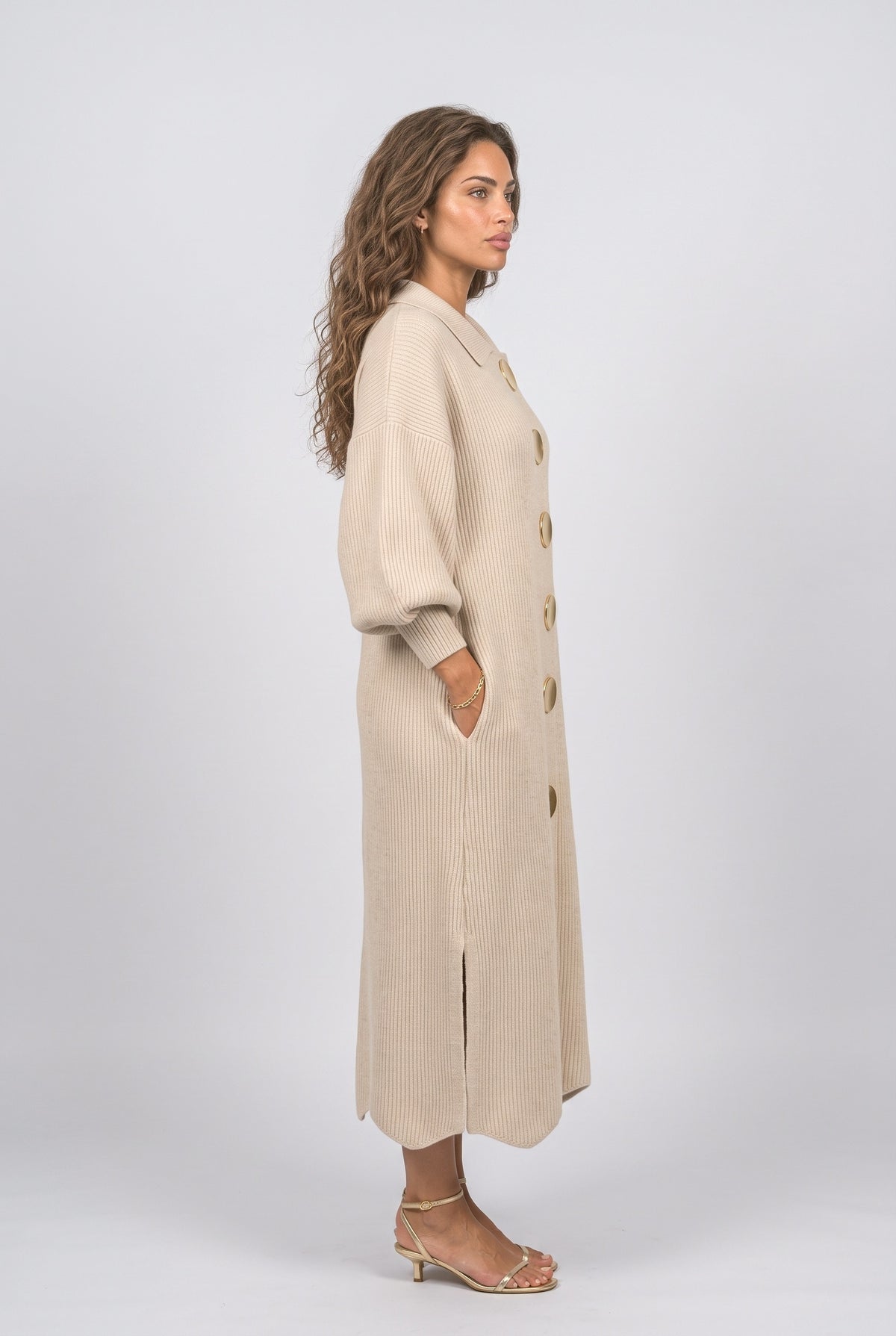 Ribbed Maxi Dress, back view