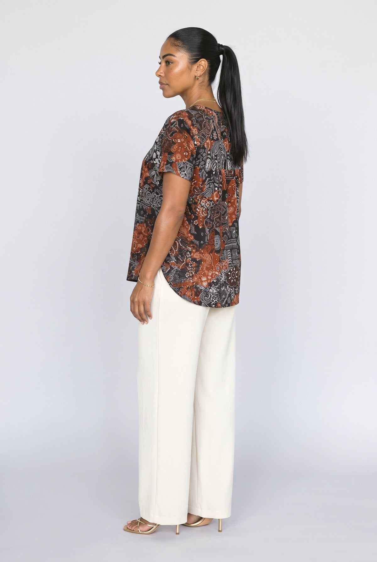 V-Neck Blouse, back view