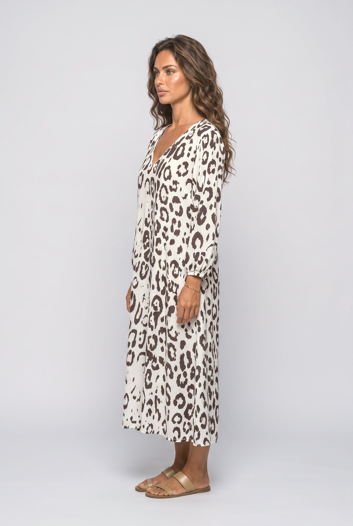 V-Neck Leopard Summer Dress, back view