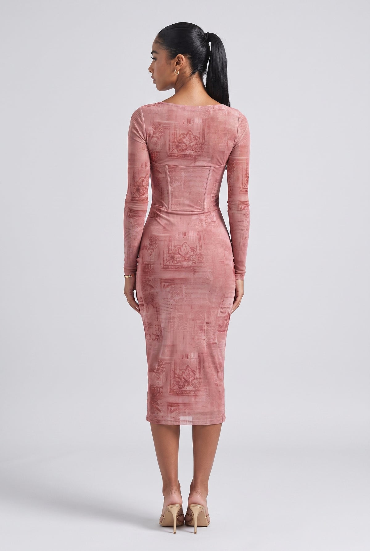 Pink Corset Dress, back view