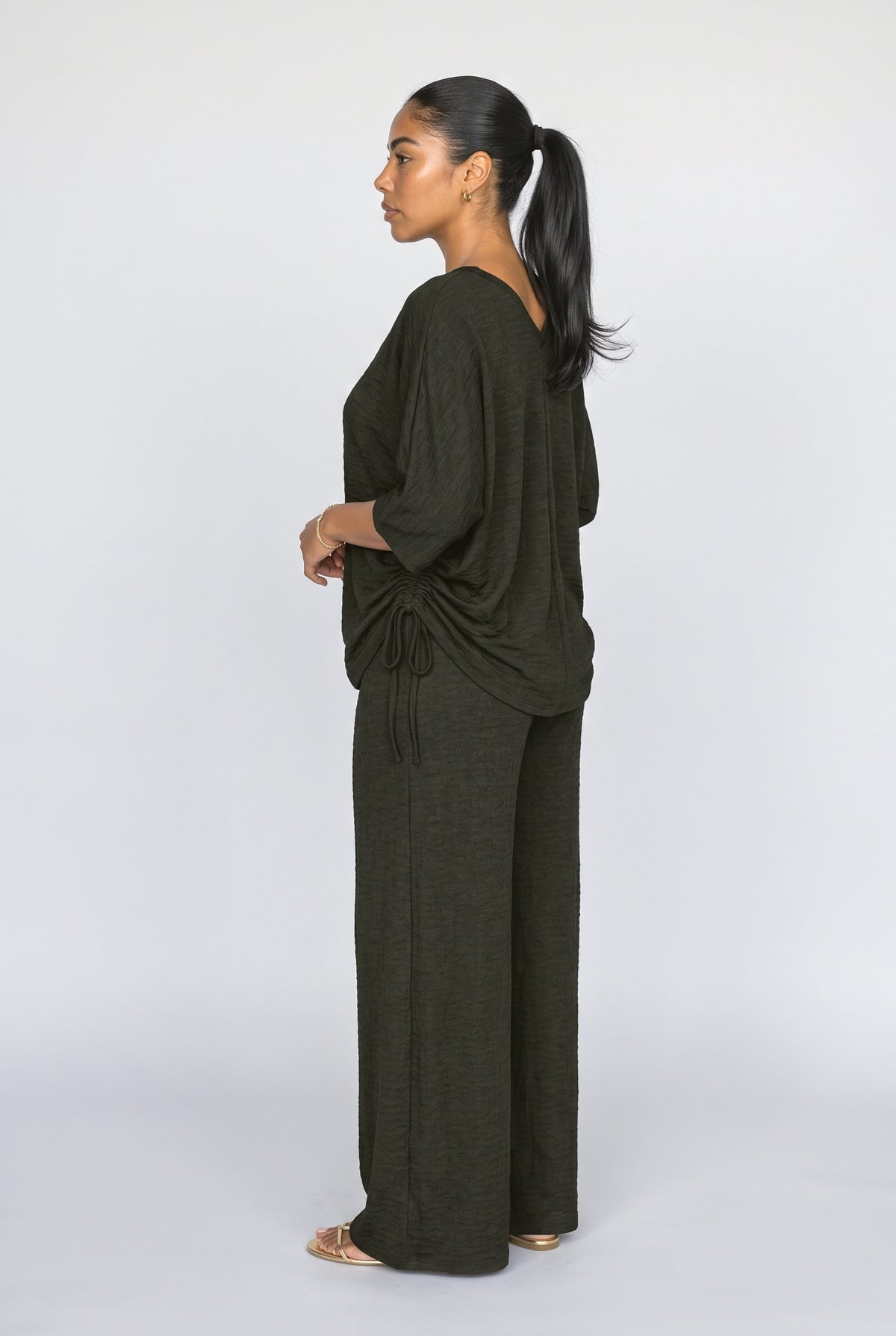 V-Neck Two Piece Outfit, back view