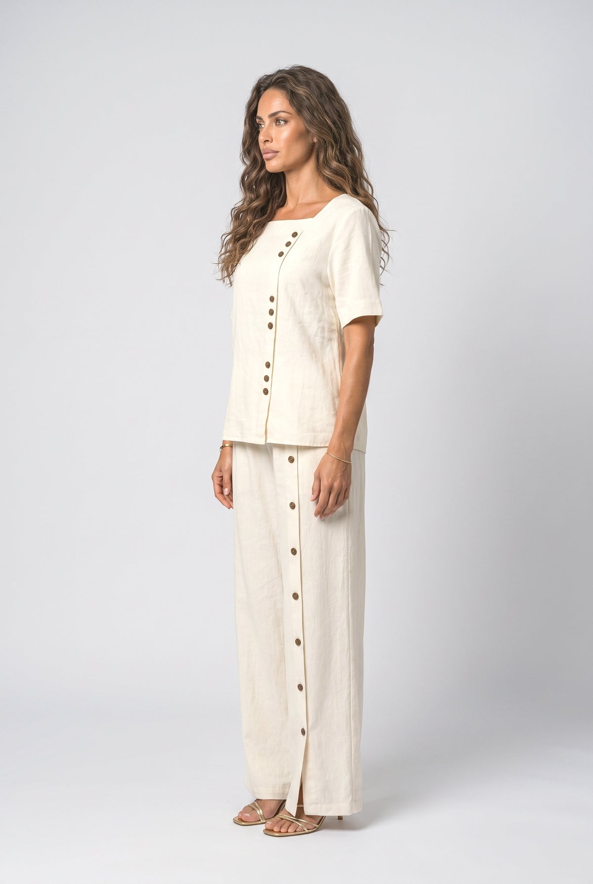 Linen Two Piece Outfit, back view