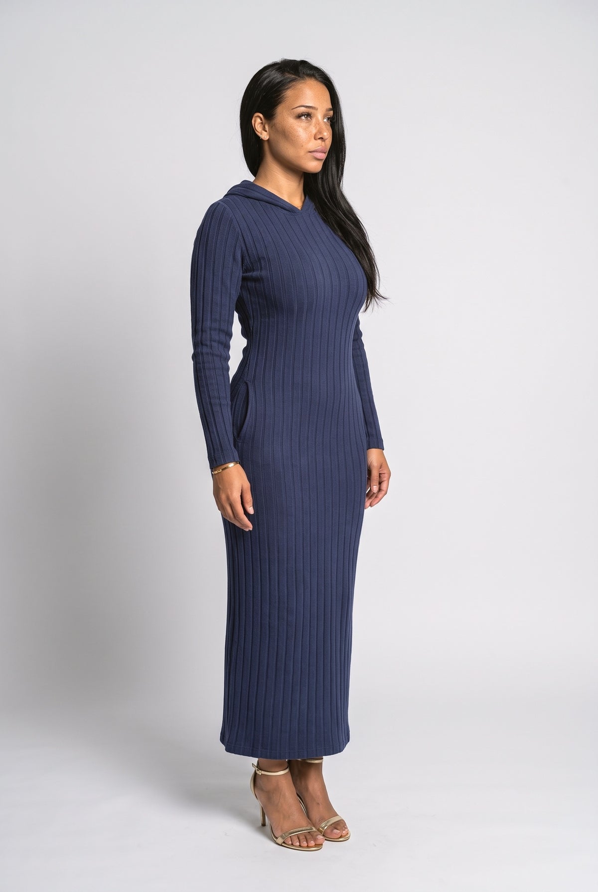 Ribbed Maxi Dress, back view