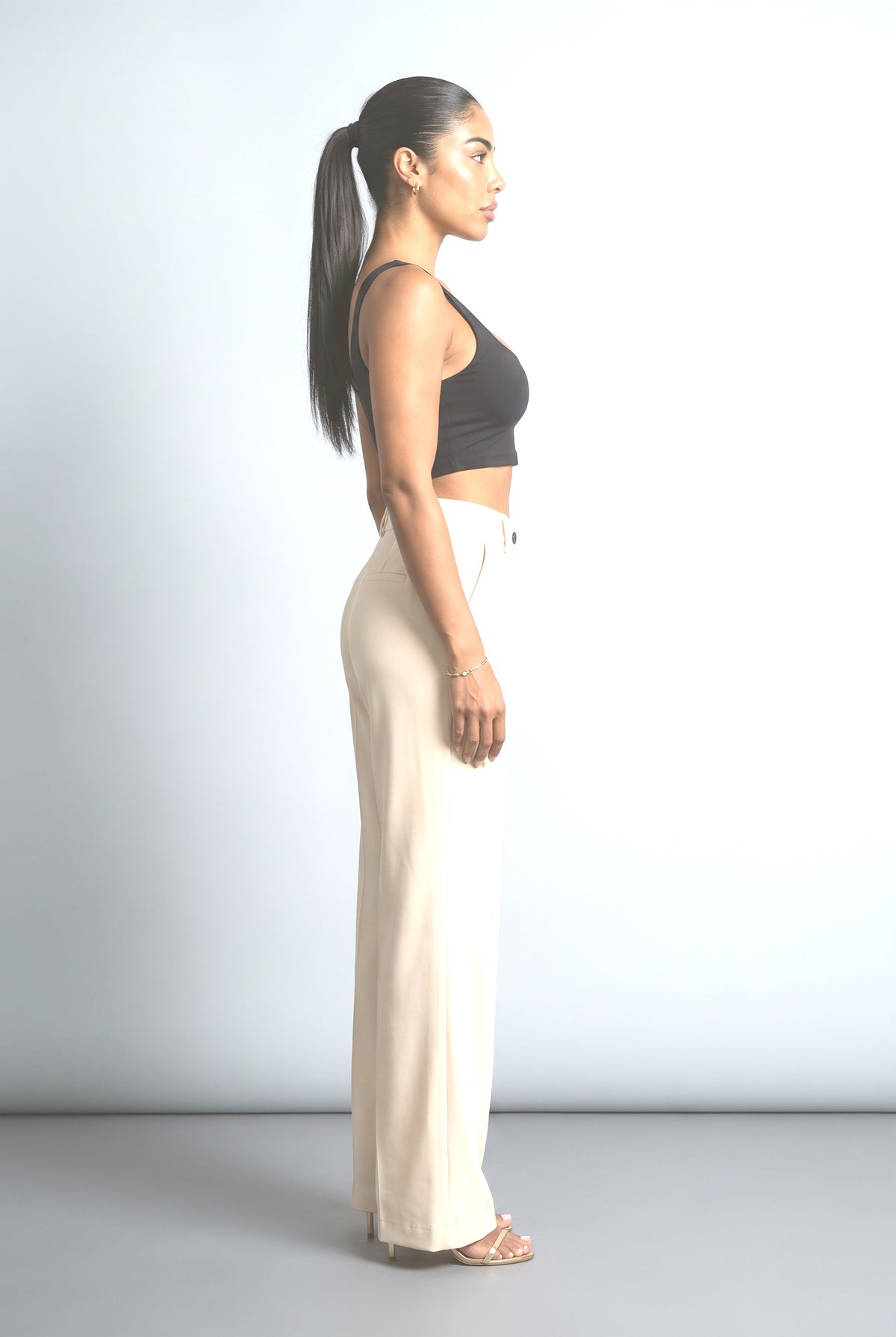 Pleated Wide Leg Pants, back view