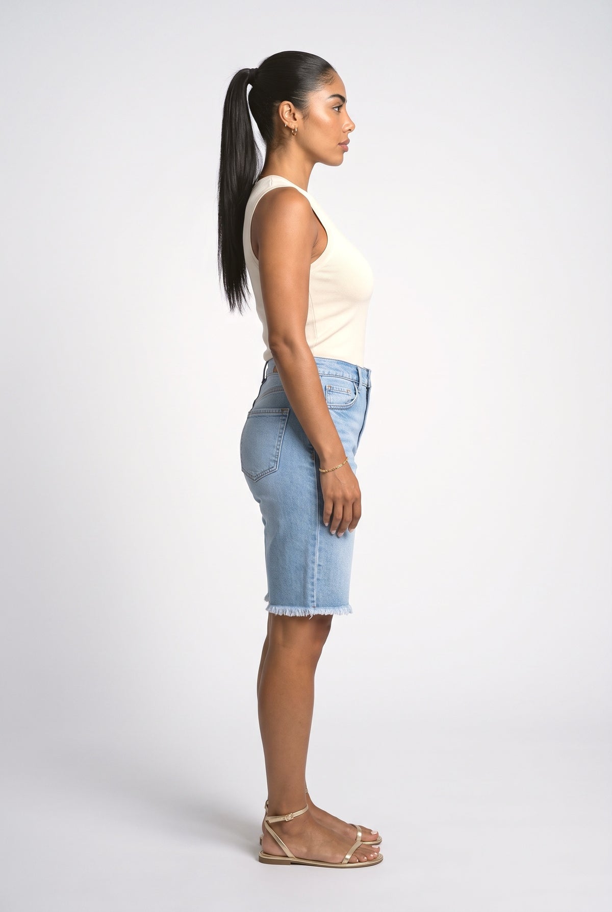 Denim Shorts, back view