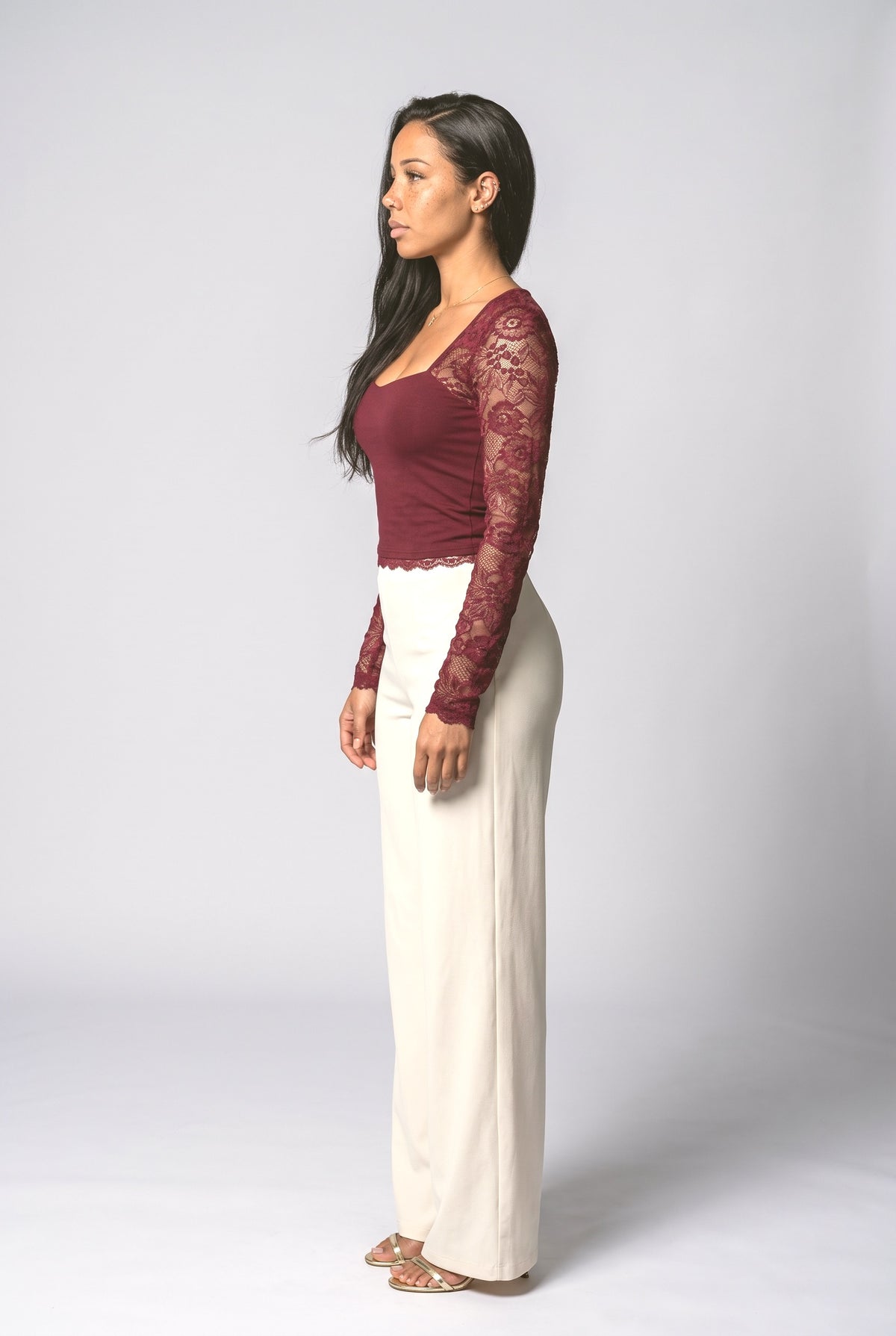Lace Floral Blouse, back view