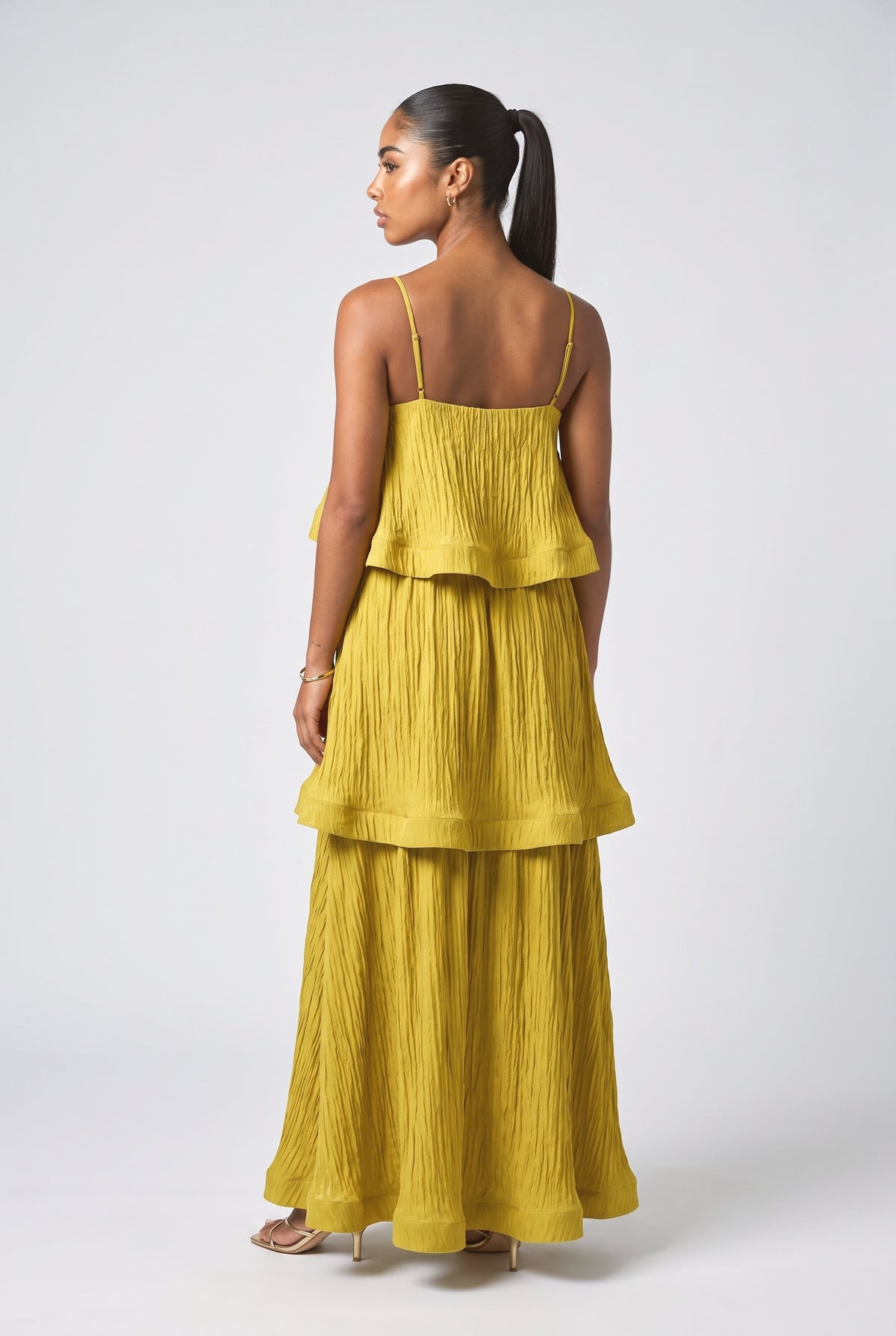 Strappy Tiered Maxi Dress, back view
