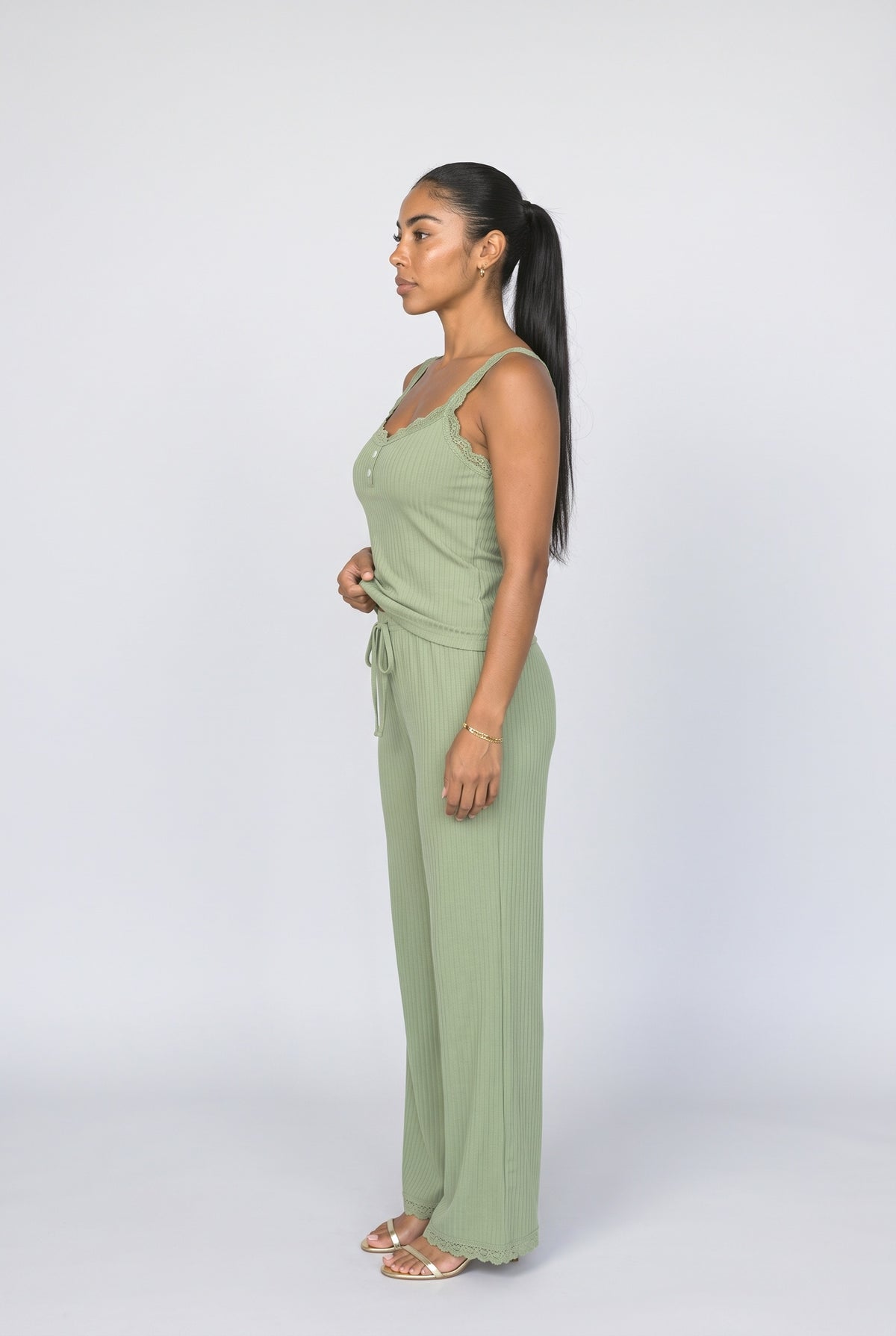 Ribbed Two Piece Outfit, back view