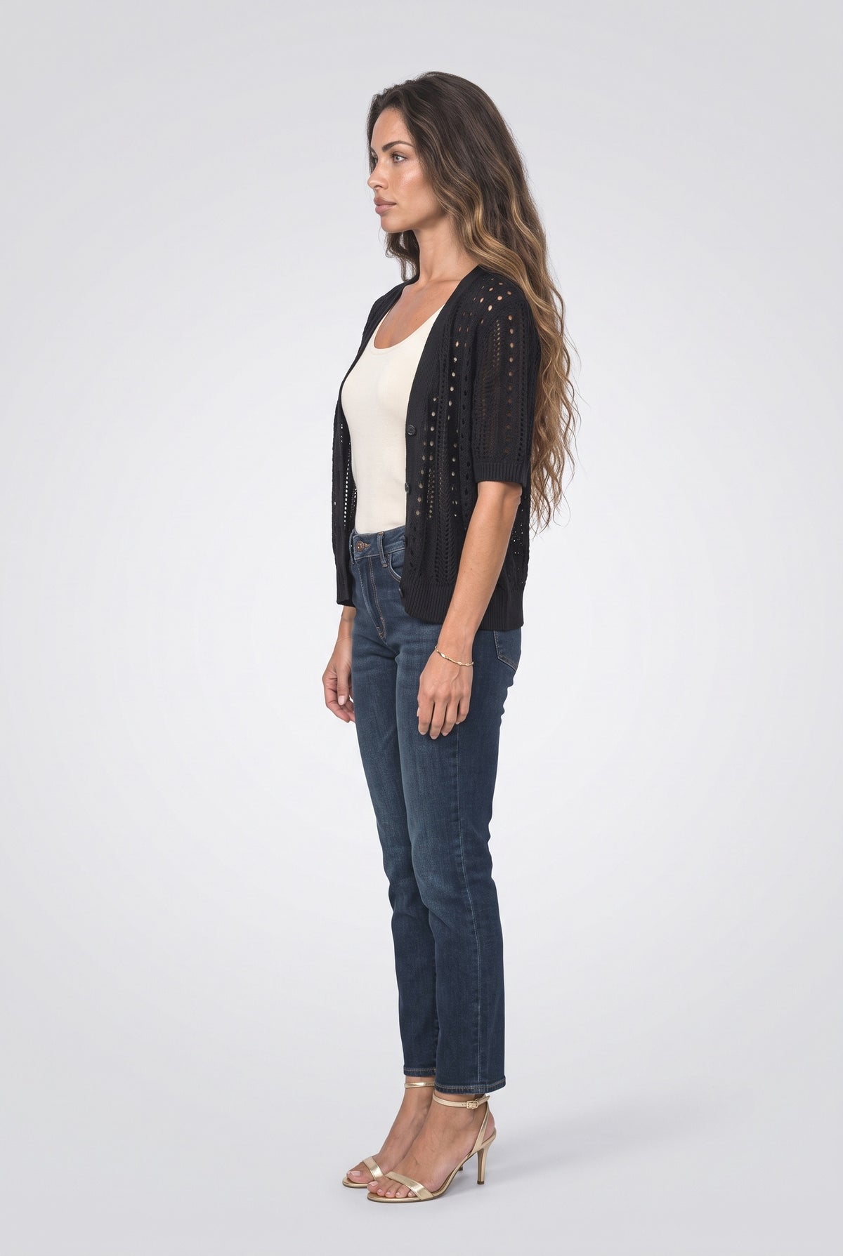 Short Sleeve Knit Cardigan, back view