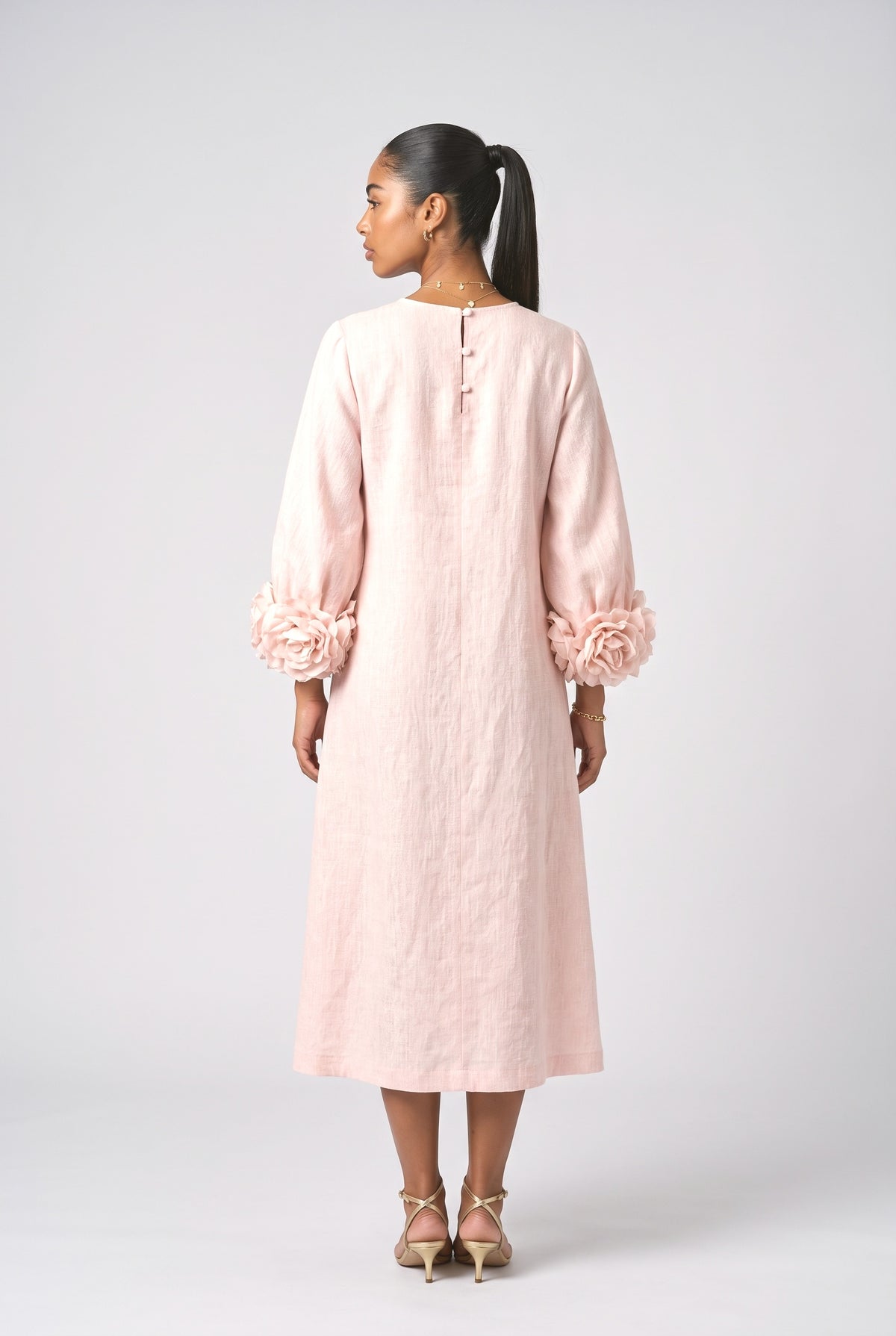 Floral Midi Dress, back view