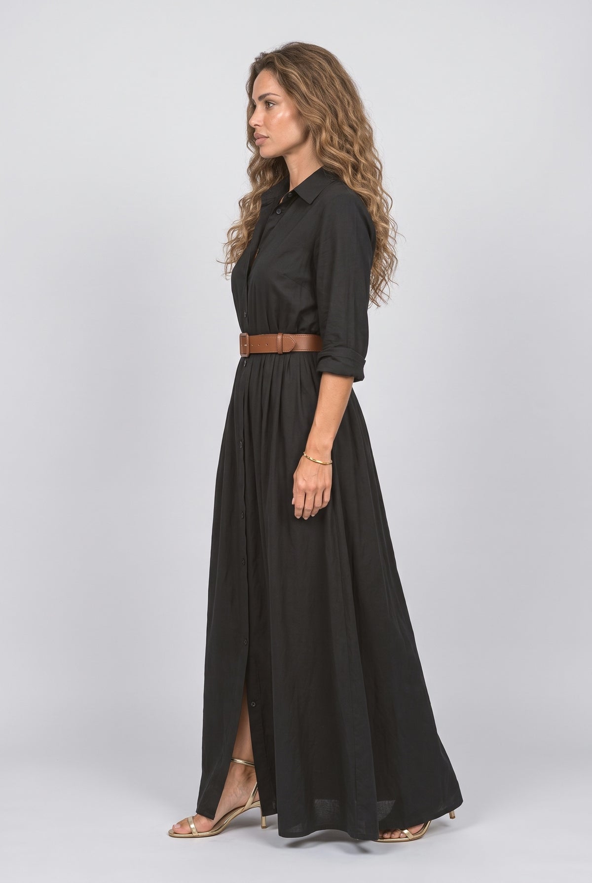 Long Sleeve Maxi Dress, back view