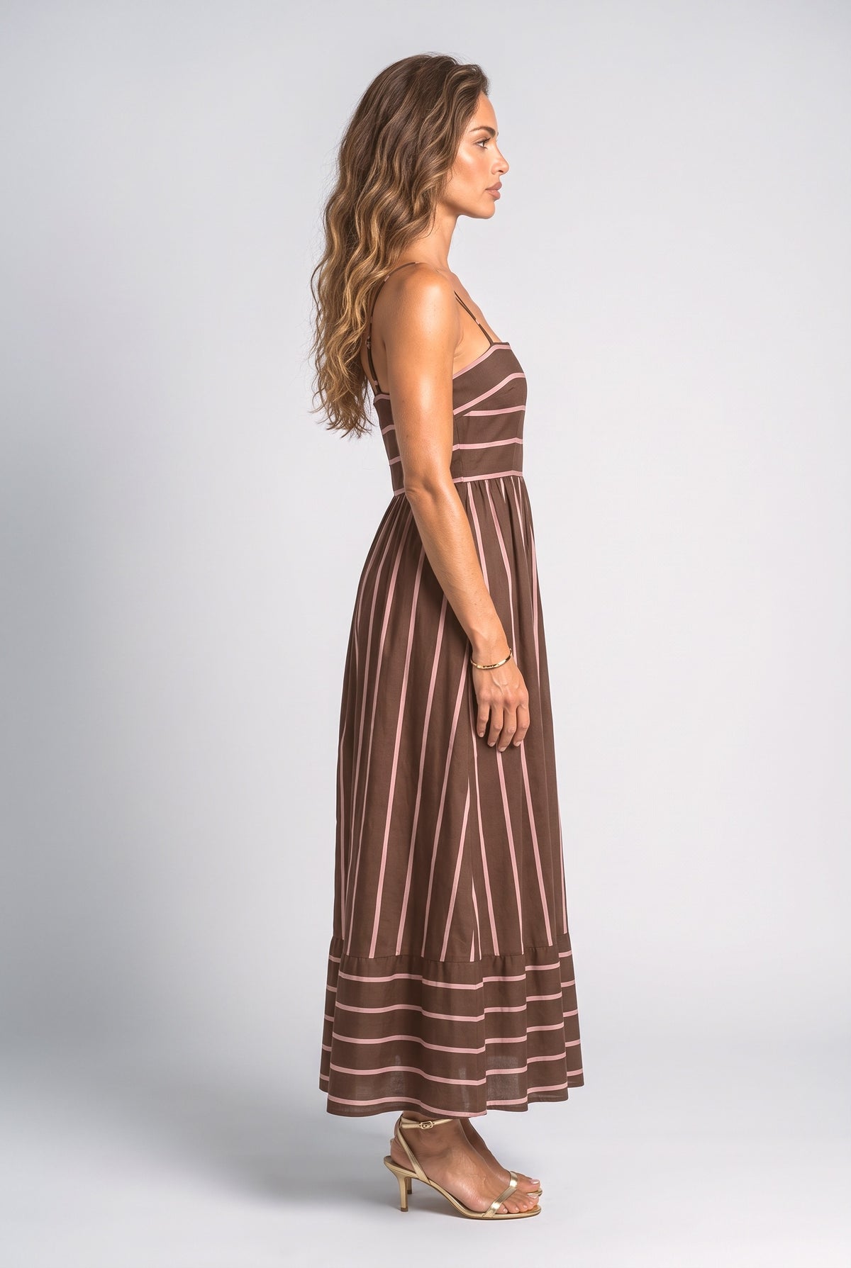 Striped Cami Maxi Dress, back view