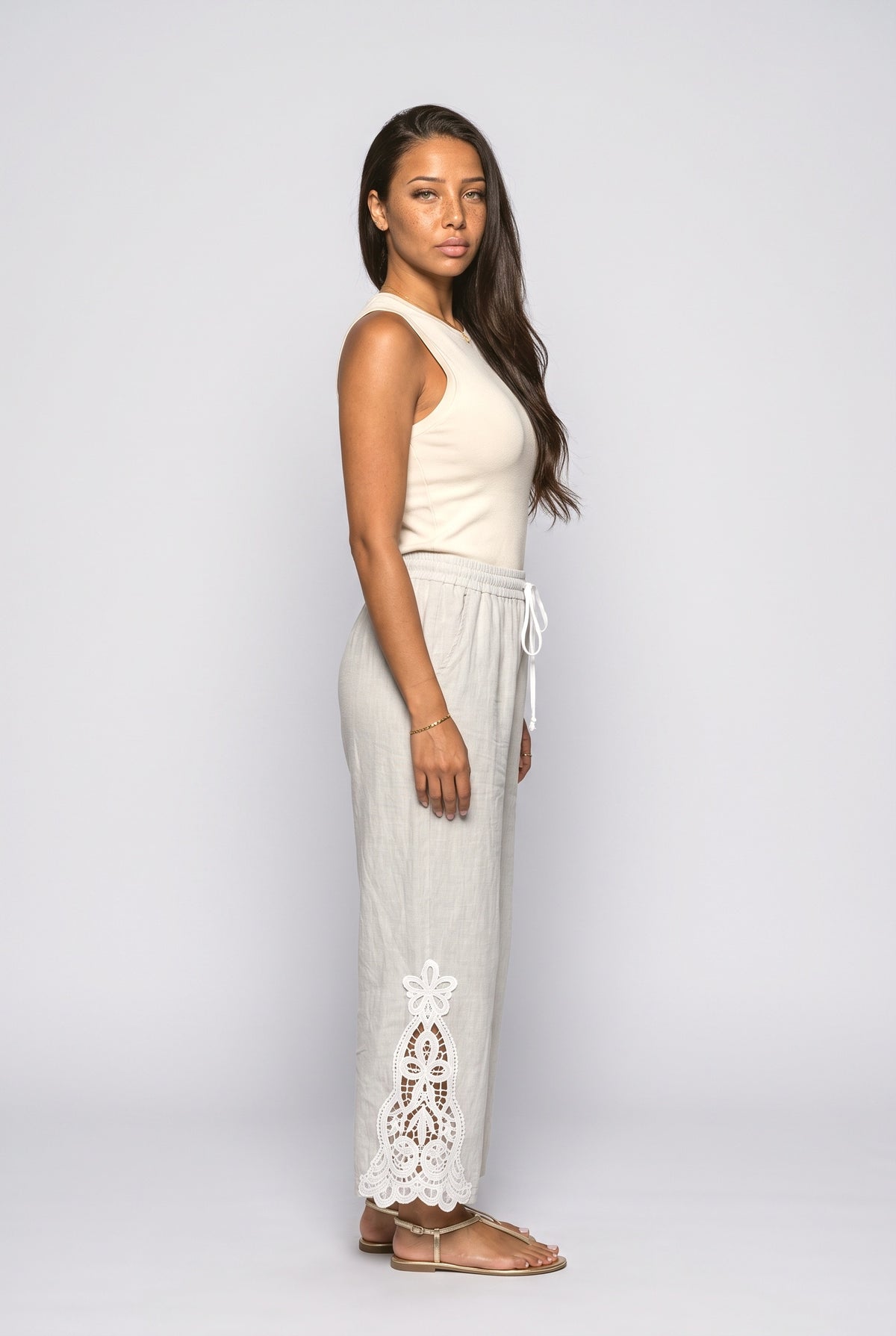 Floral Wide Leg Pants, back view