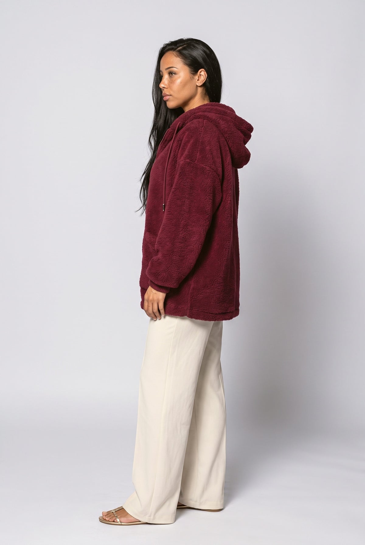 Oversized Fleece Jacket, back view