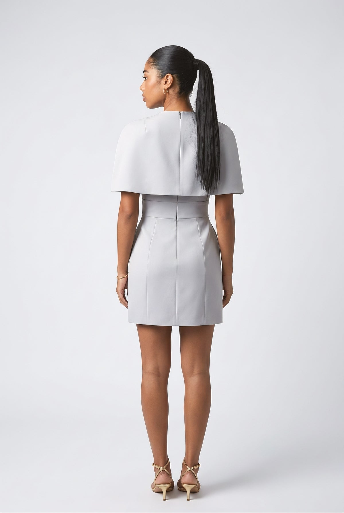 Cape Mini Dress, back view