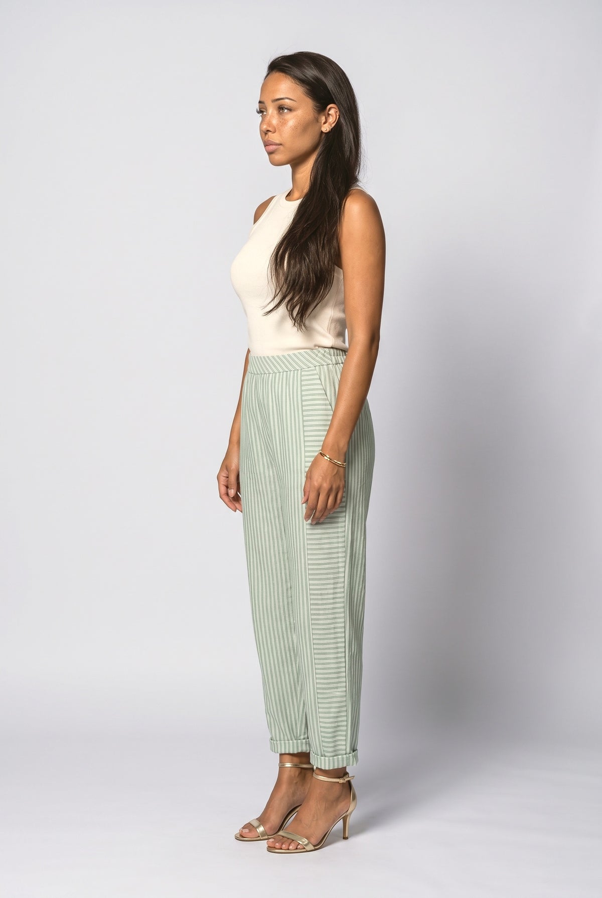 Striped Wide Leg Pants, back view
