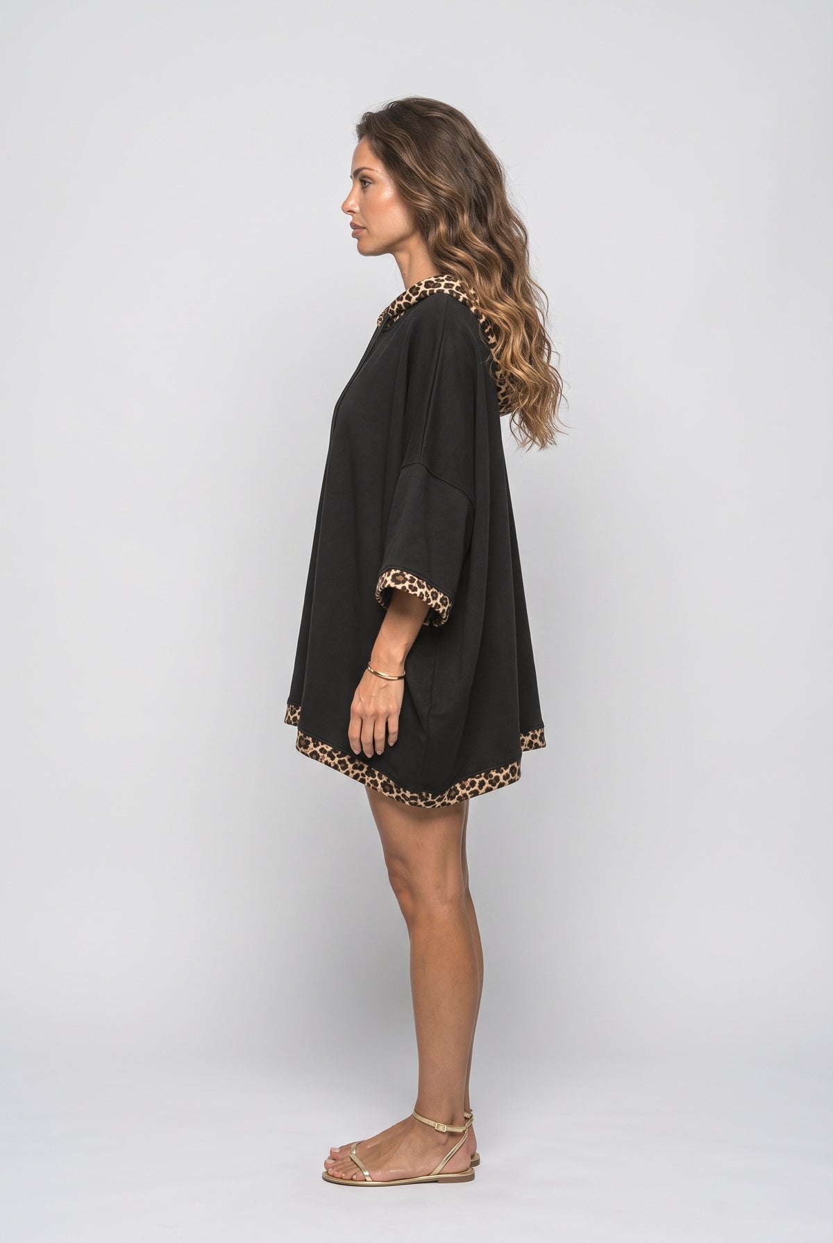 Off-Shoulder Leopard Hoodie, back view