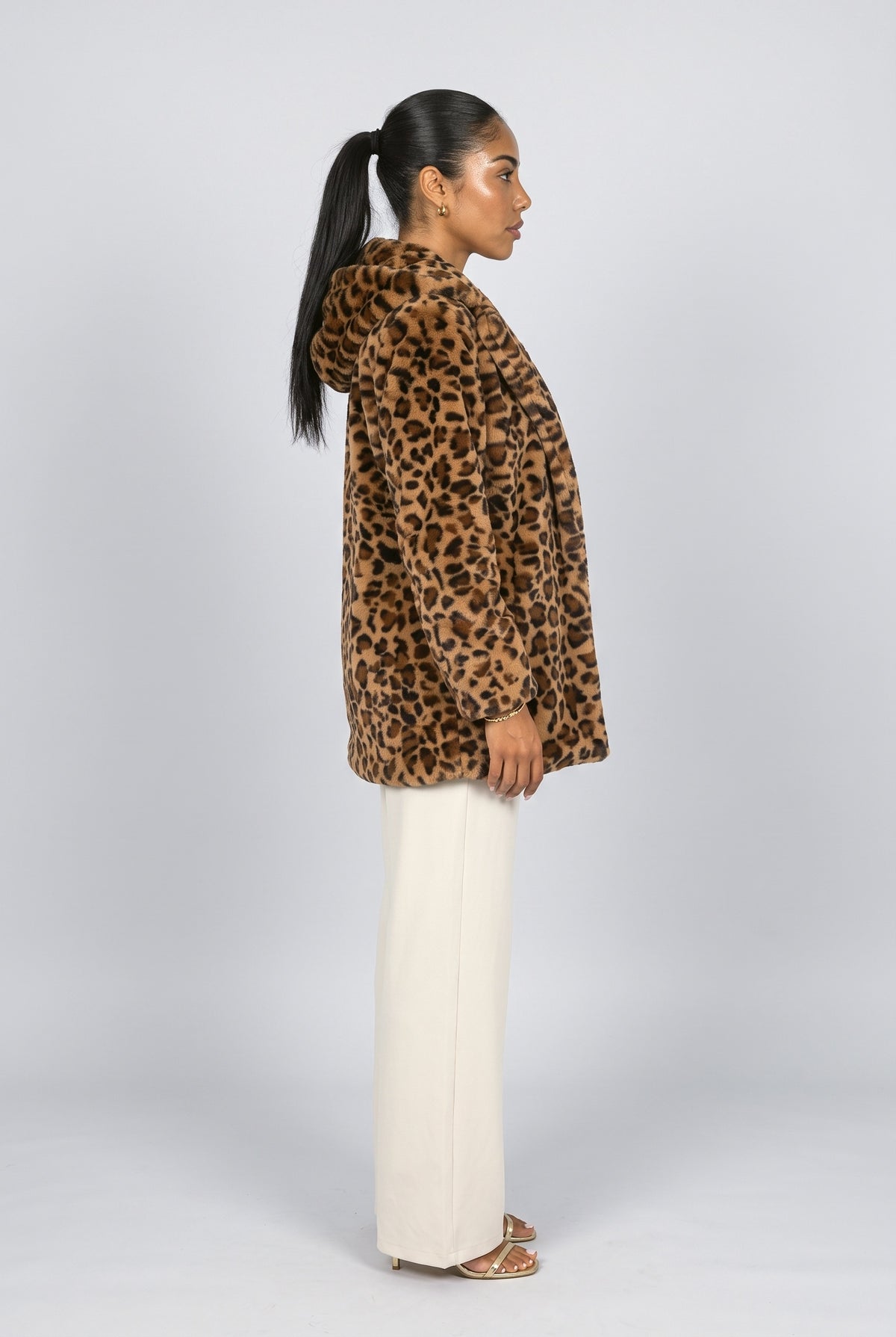 Leopard Fleece Jacket, back view