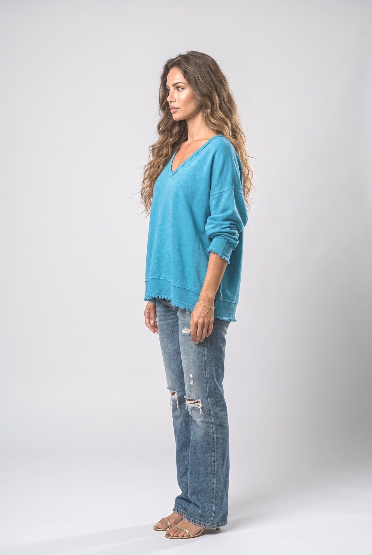 V-Neck Sweatshirt, back view