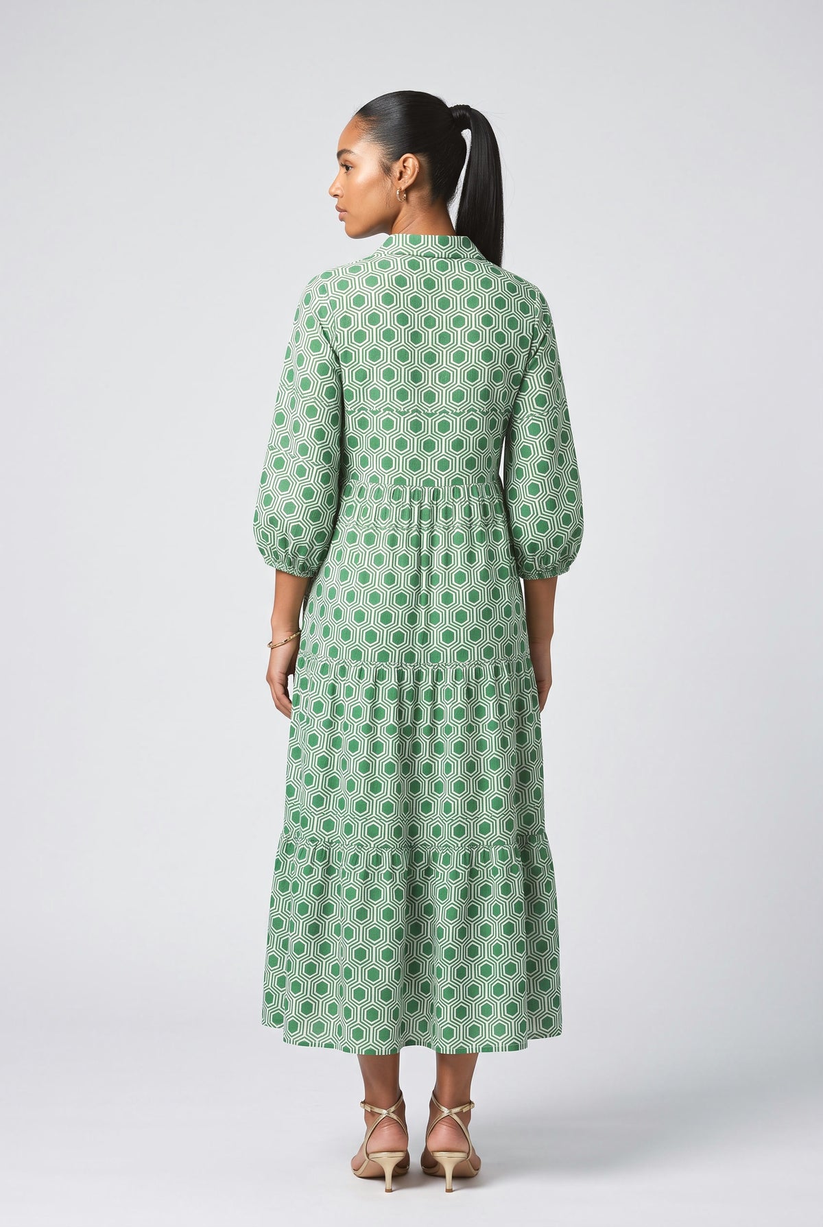 Bohemian Printed Maxi Dress, back view