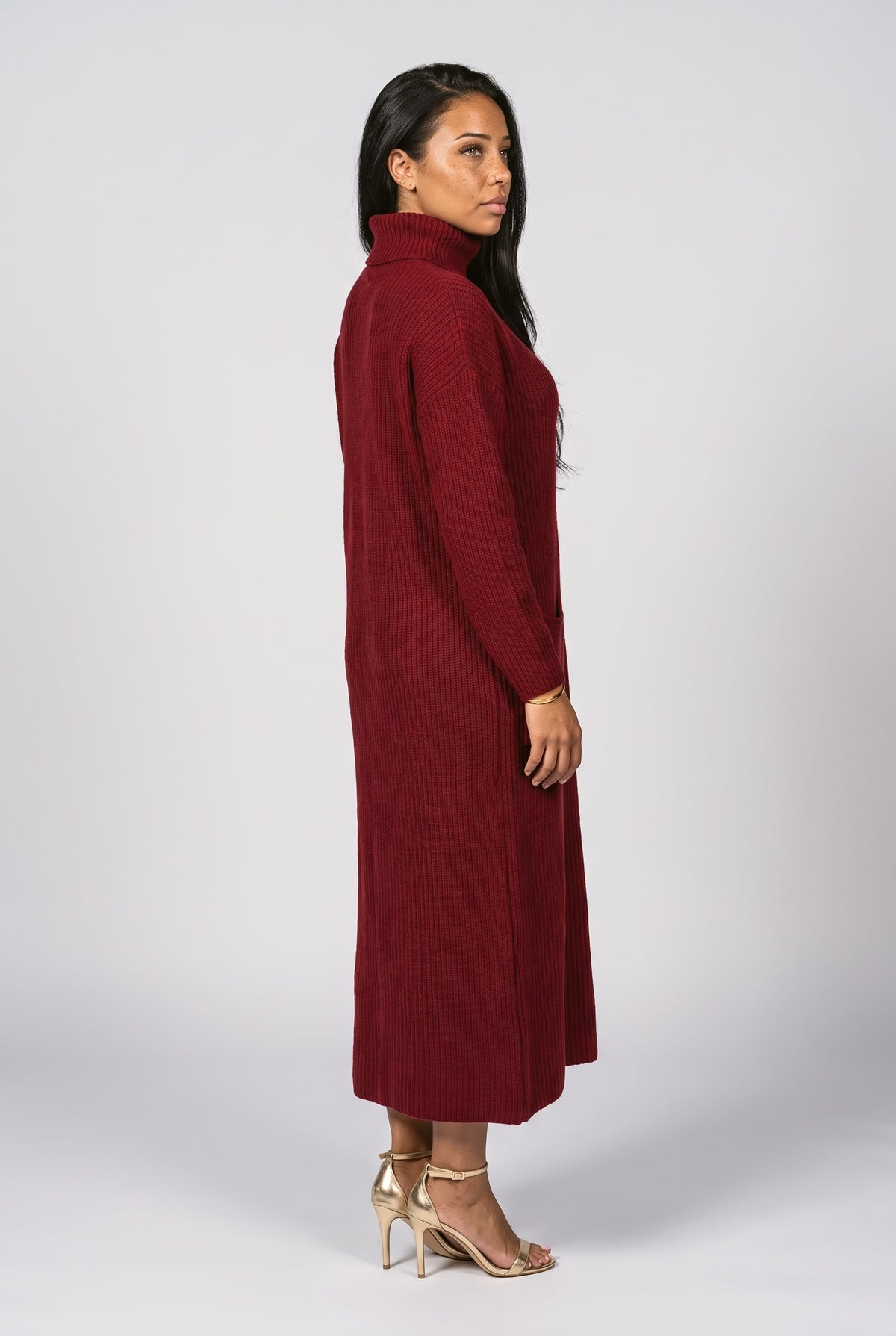 Turtleneck Sweater Dress, back view