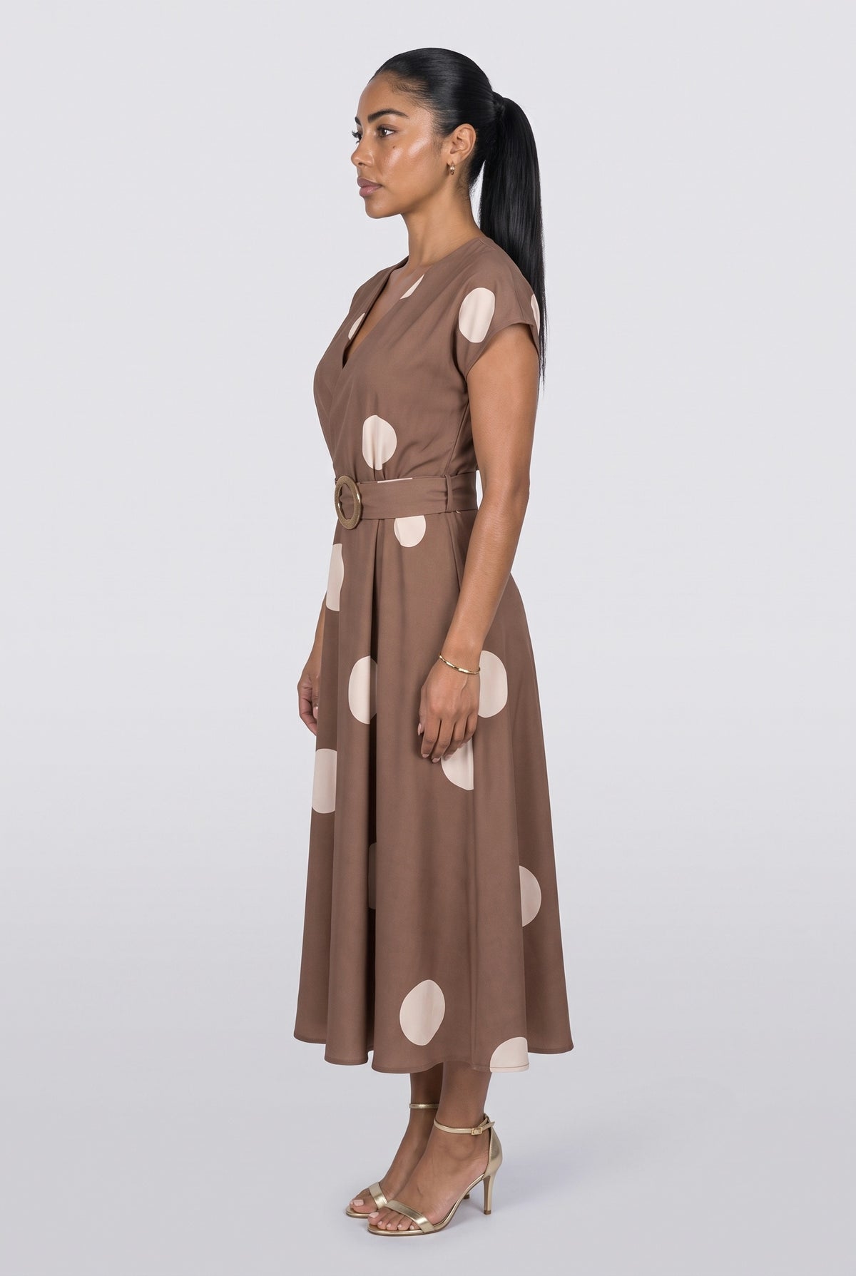 Polka Dot Midi Dress, back view
