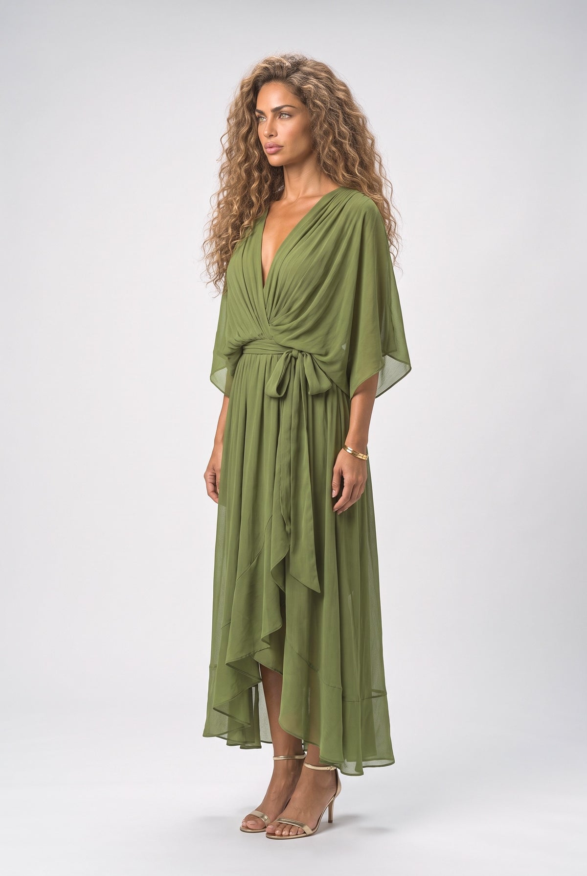 V-Neck Maxi Dress, back view