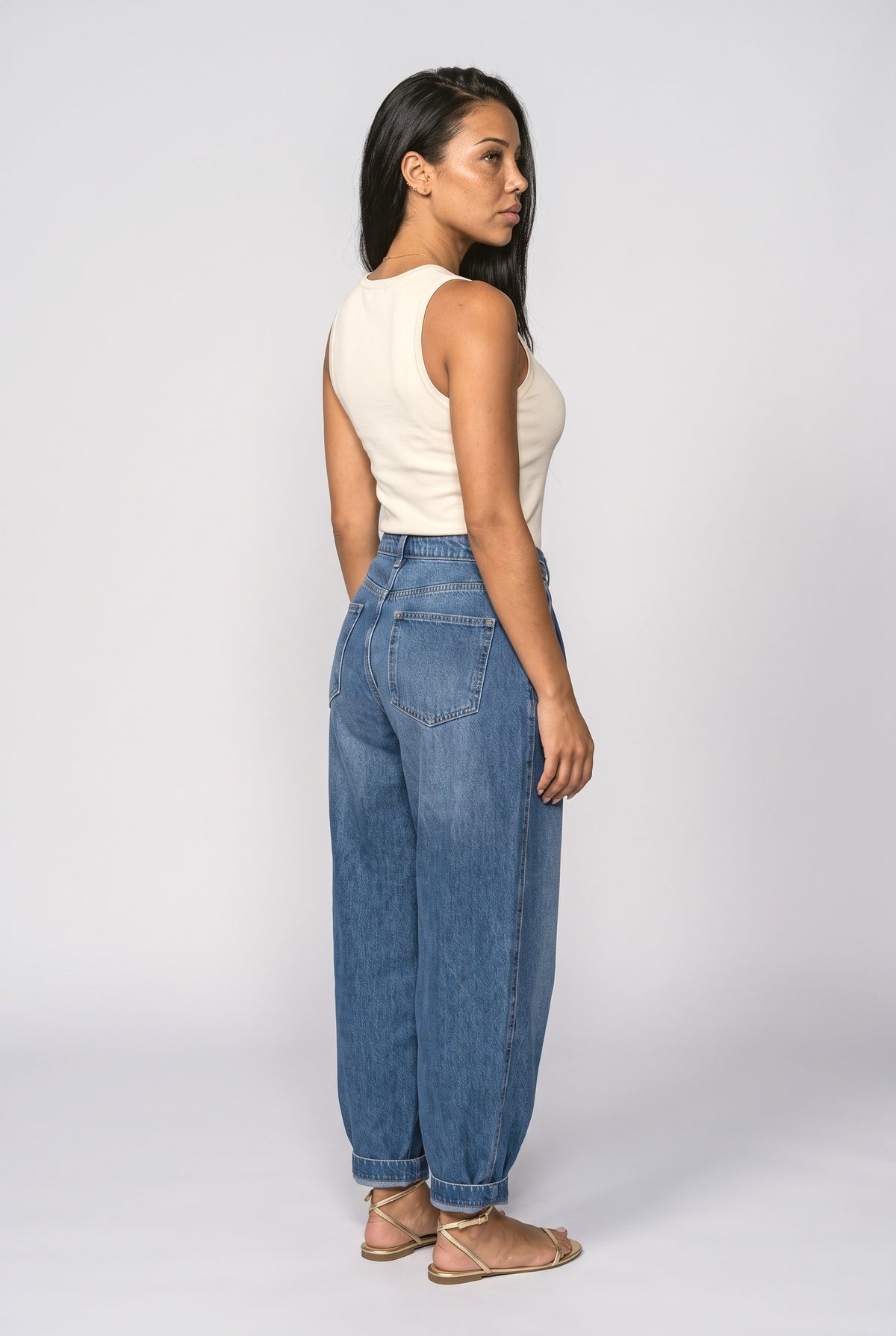 Blue Women's Jeans, back view