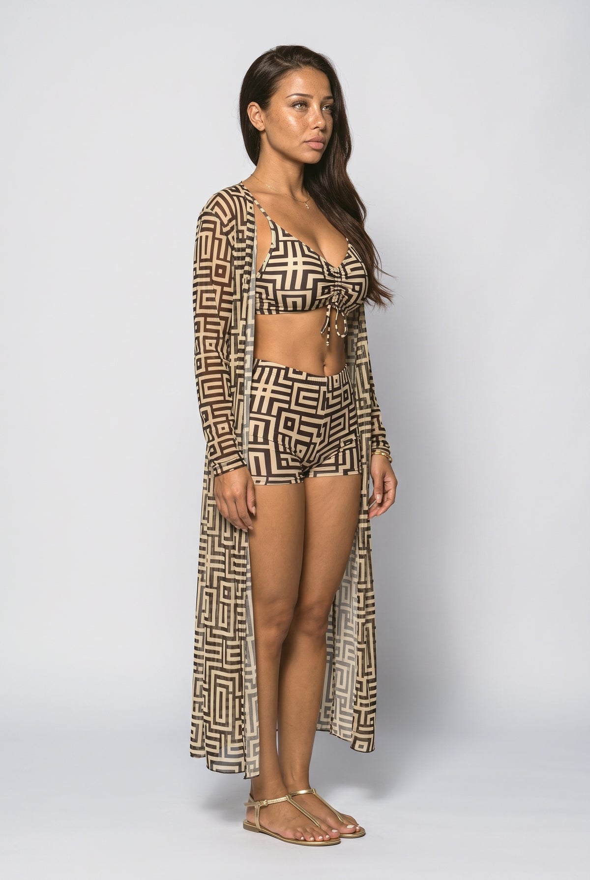 Geometric One Piece Swimsuit, back view