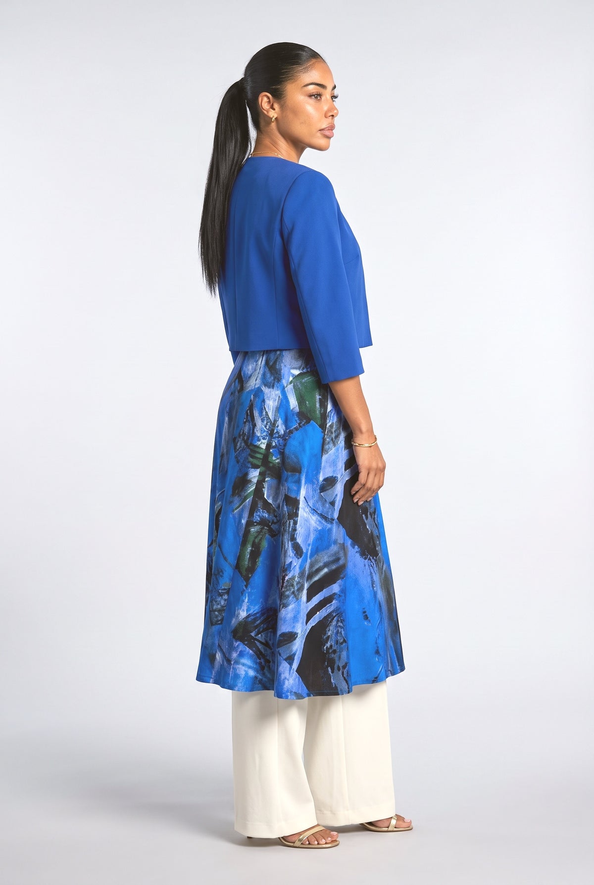 Print Knit Cardigan, back view