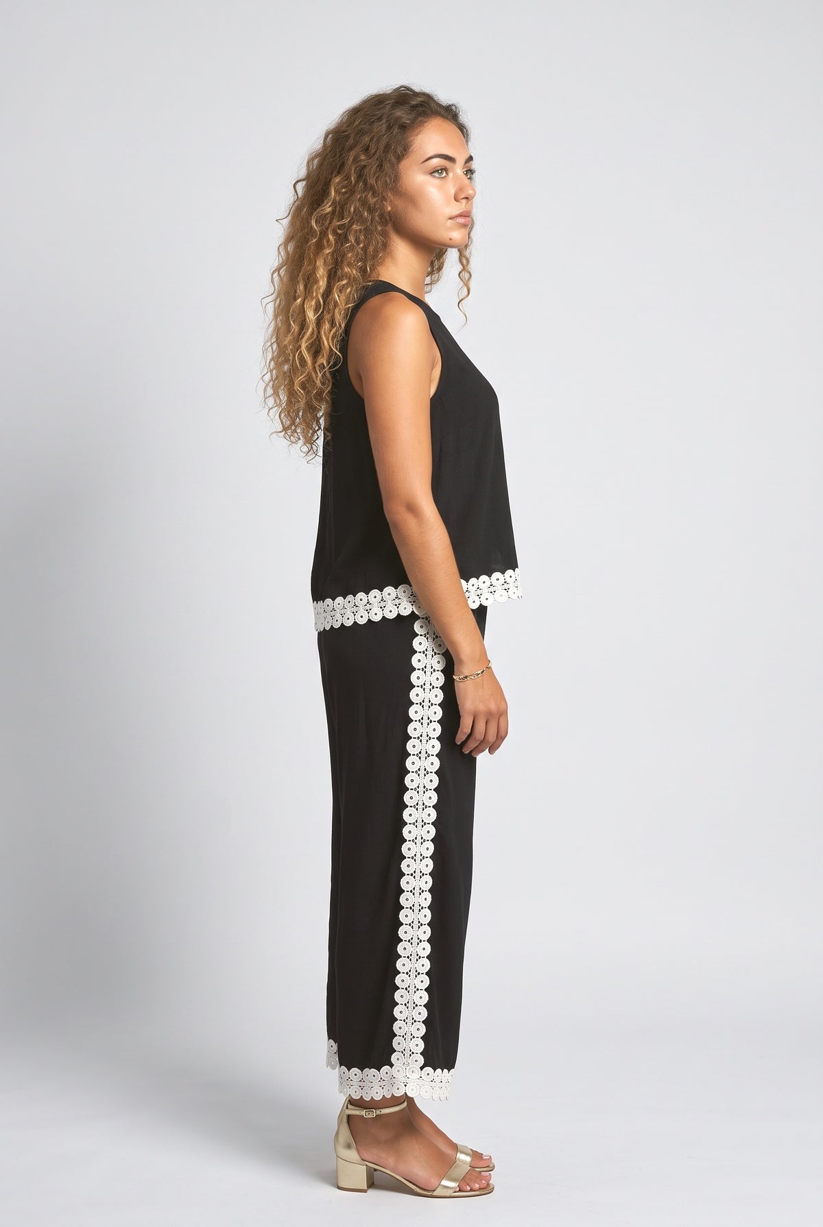 Crochet Sleeveless Two Piece Outfit, back view