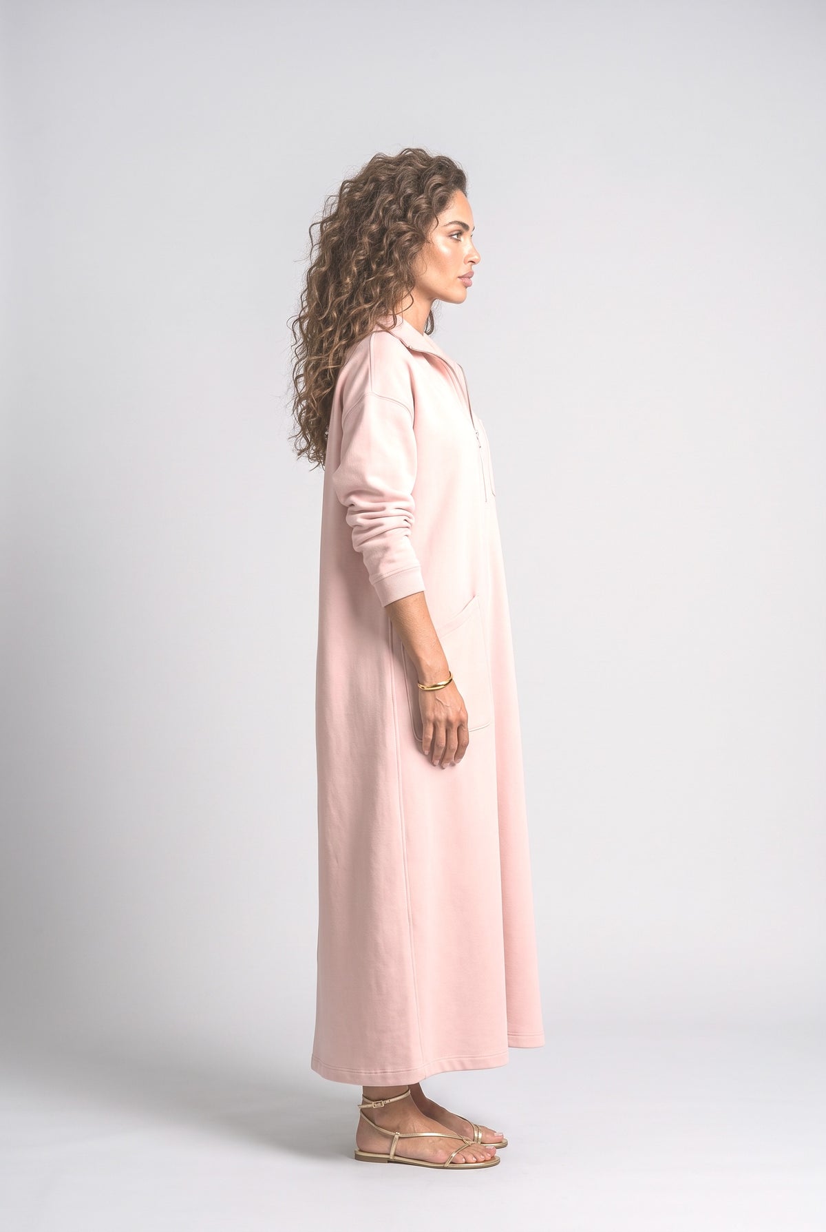 Pink Midi Dress, back view