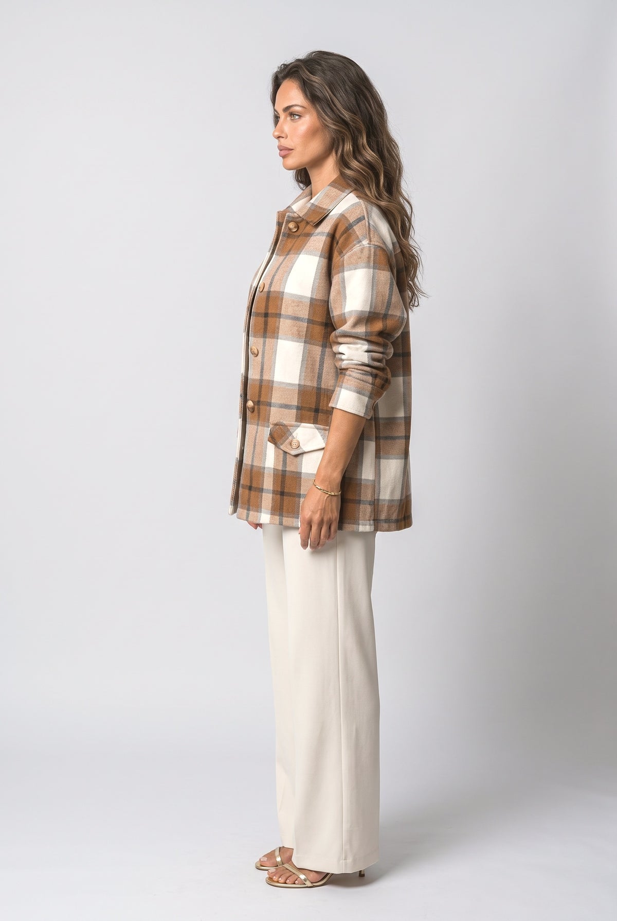 Plaid Denim Jacket, back view