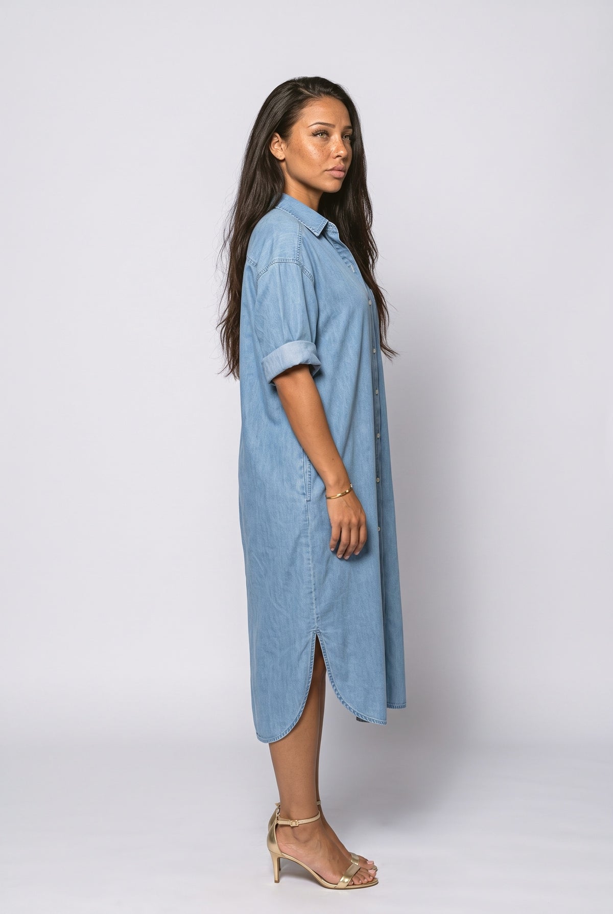 Denim Relaxed Summer Dress, back view