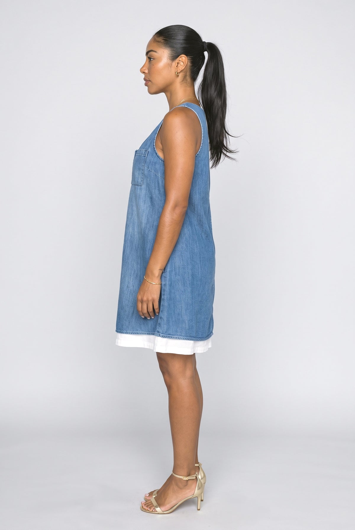 Denim Summer Dress, back view