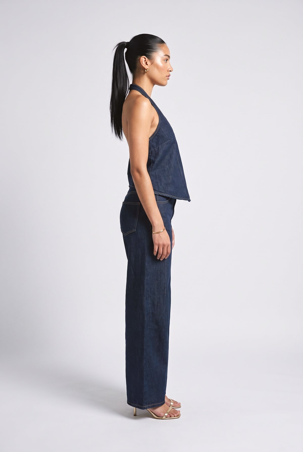Denim Two Piece Outfit, back view