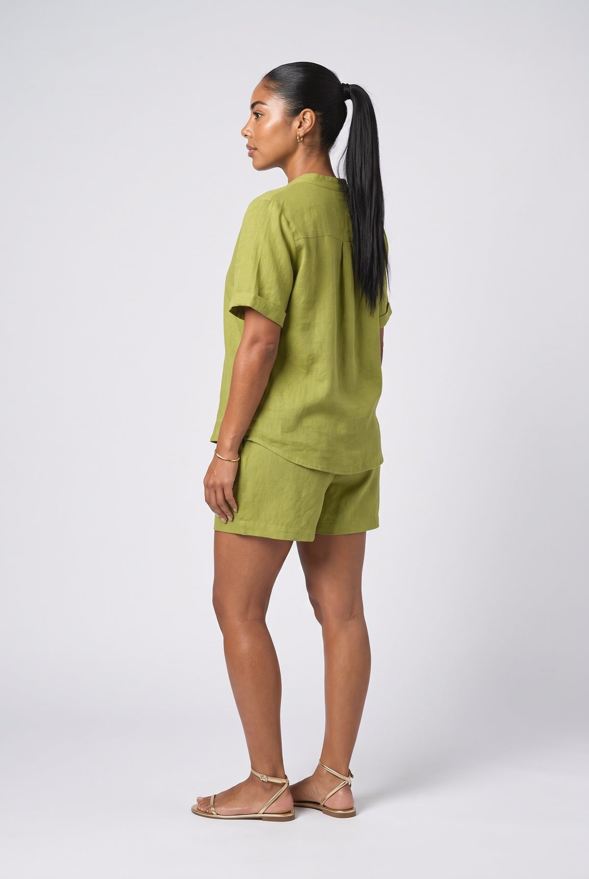 Linen Two Piece Outfit, back view