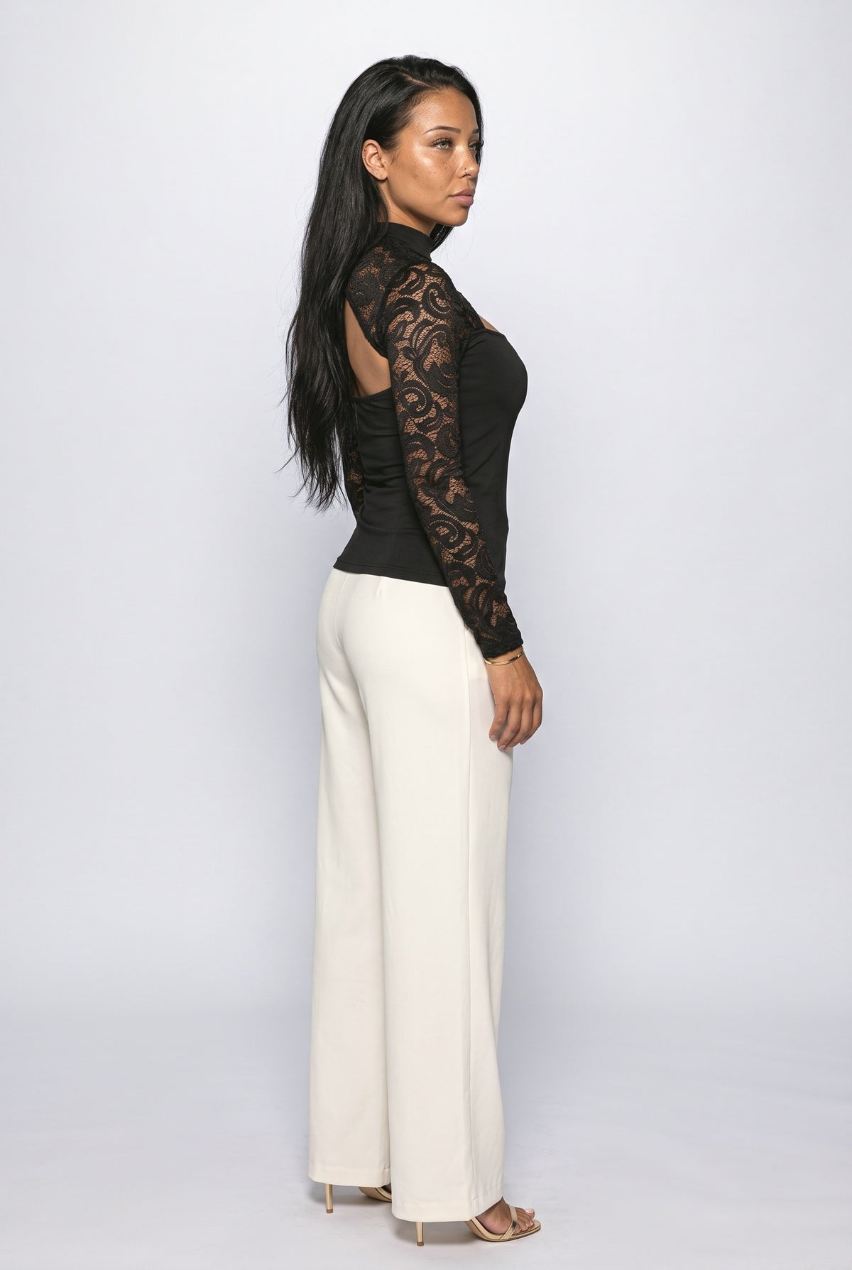 Lace Asymmetric Blouse, back view