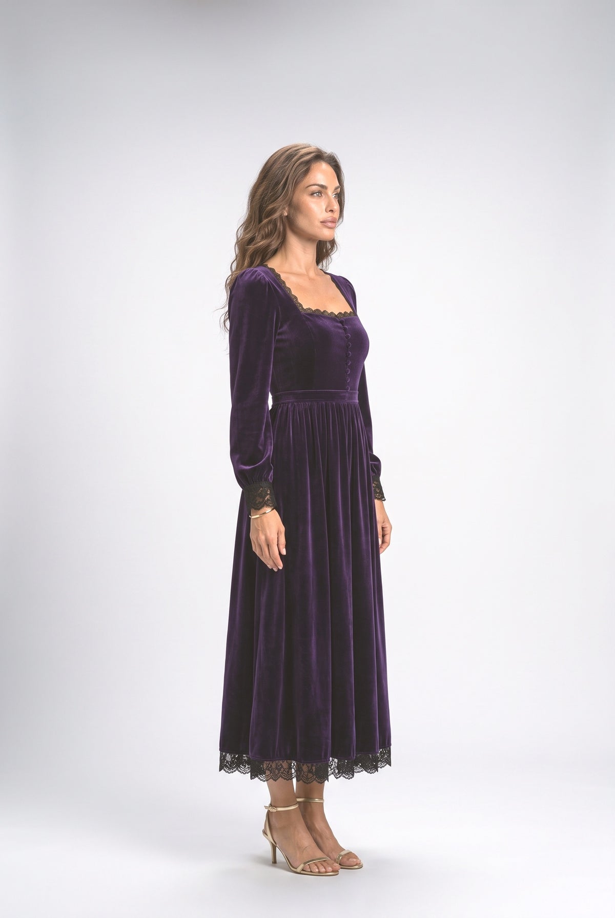 Square Neck Midi Dress, back view