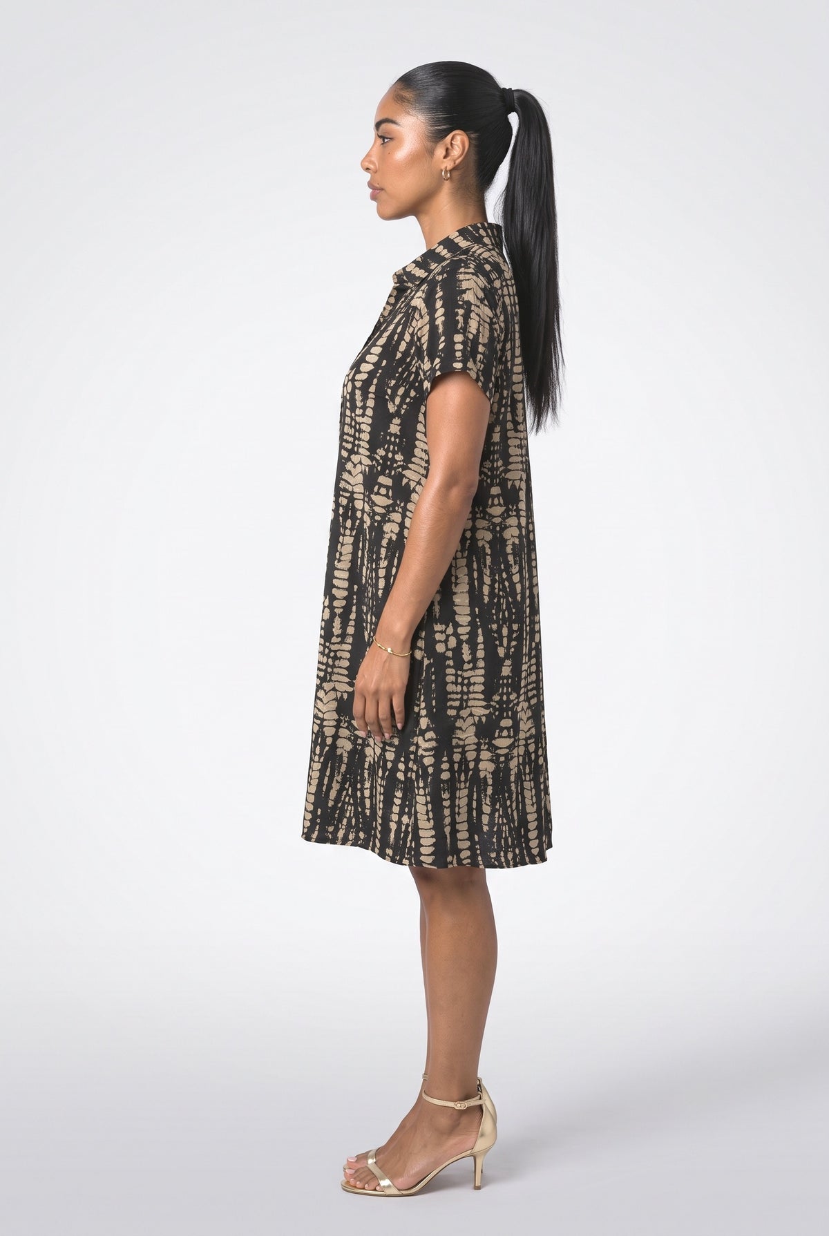 Print A-Line Summer Dress, back view