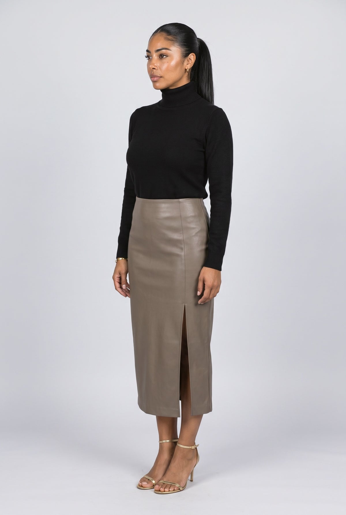 Slit Midi Skirt, back view