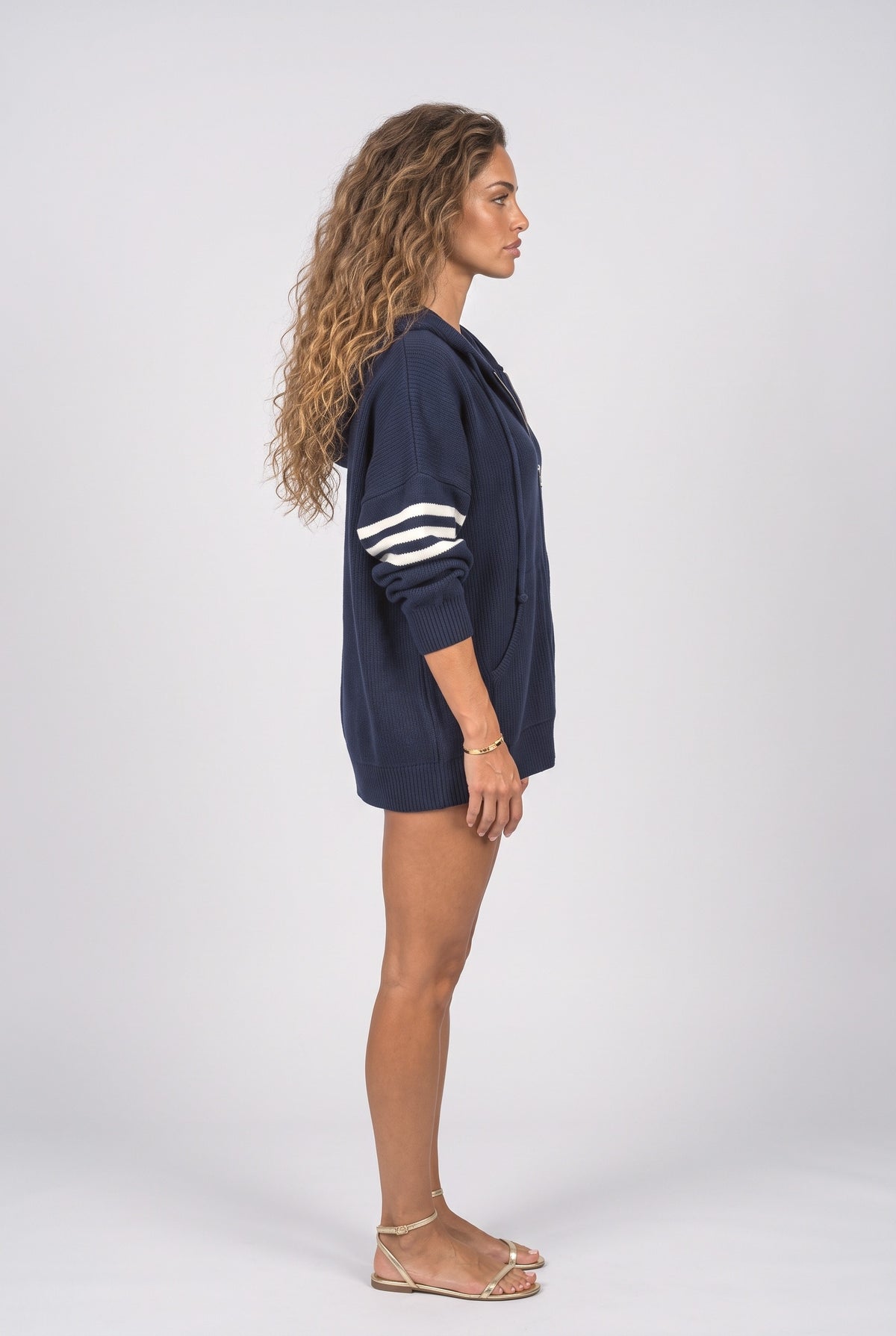 Striped Hoodie, back view