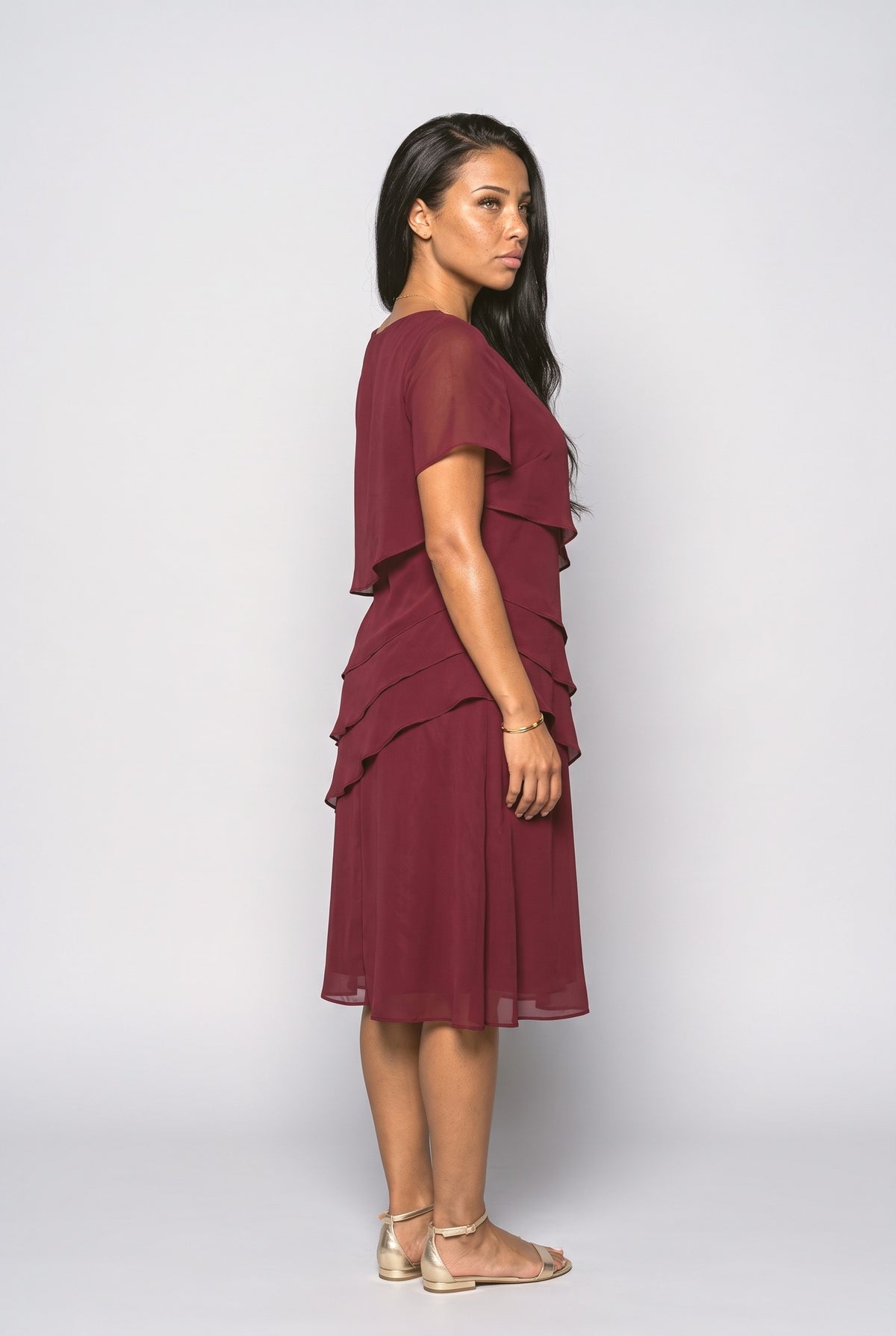 Ruffle Midi Dress, back view
