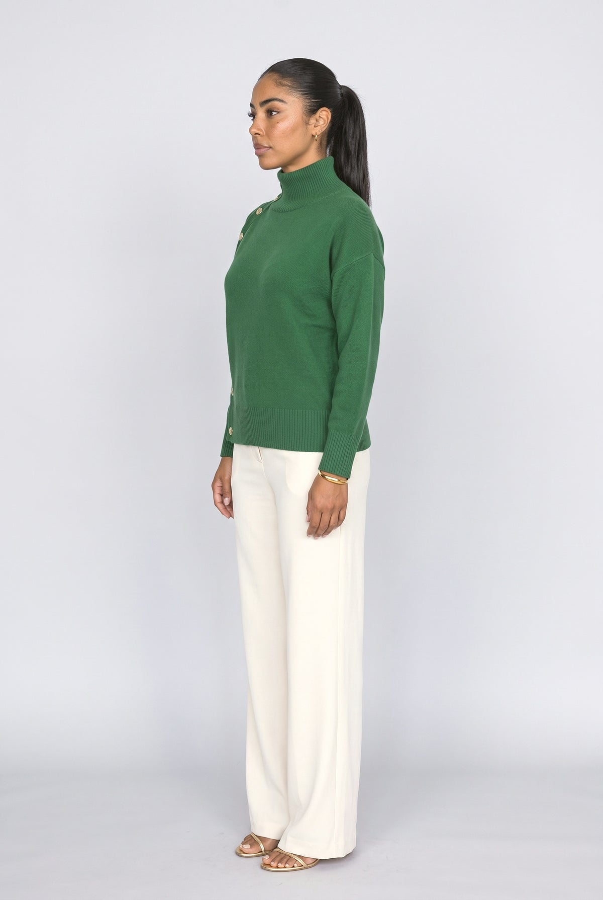 Asymmetric Pullover Sweater, back view
