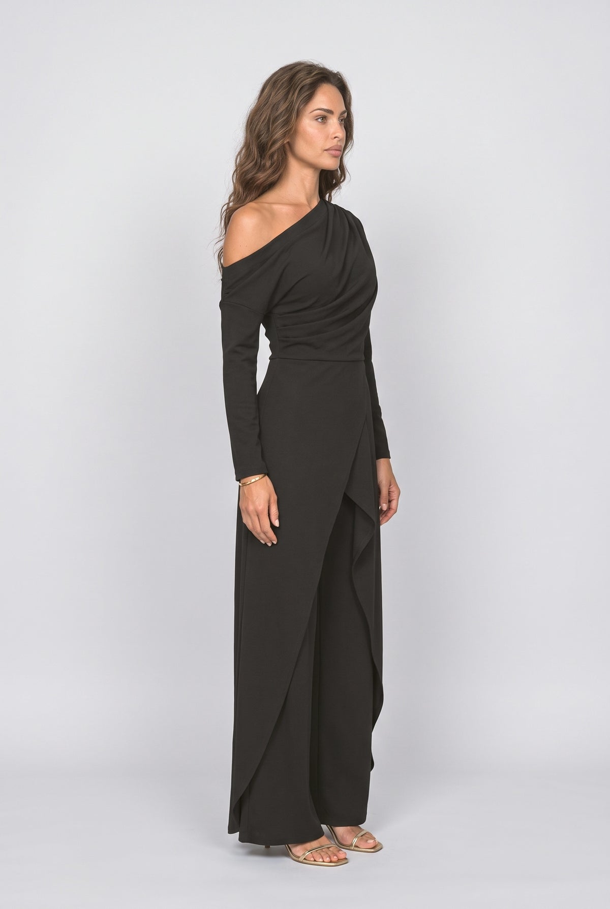 One-Shoulder Wrap Jumpsuit, back view