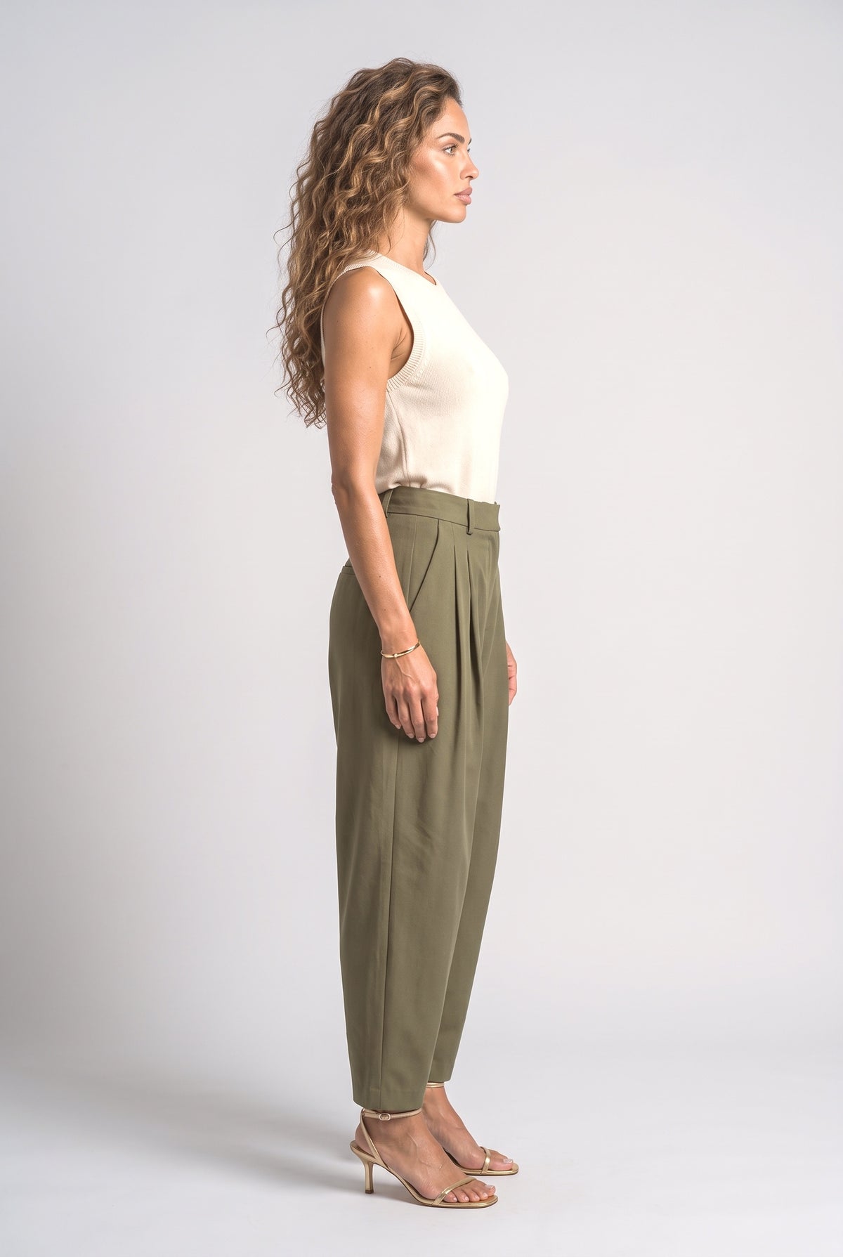 Pleated Wide Leg Pants, back view