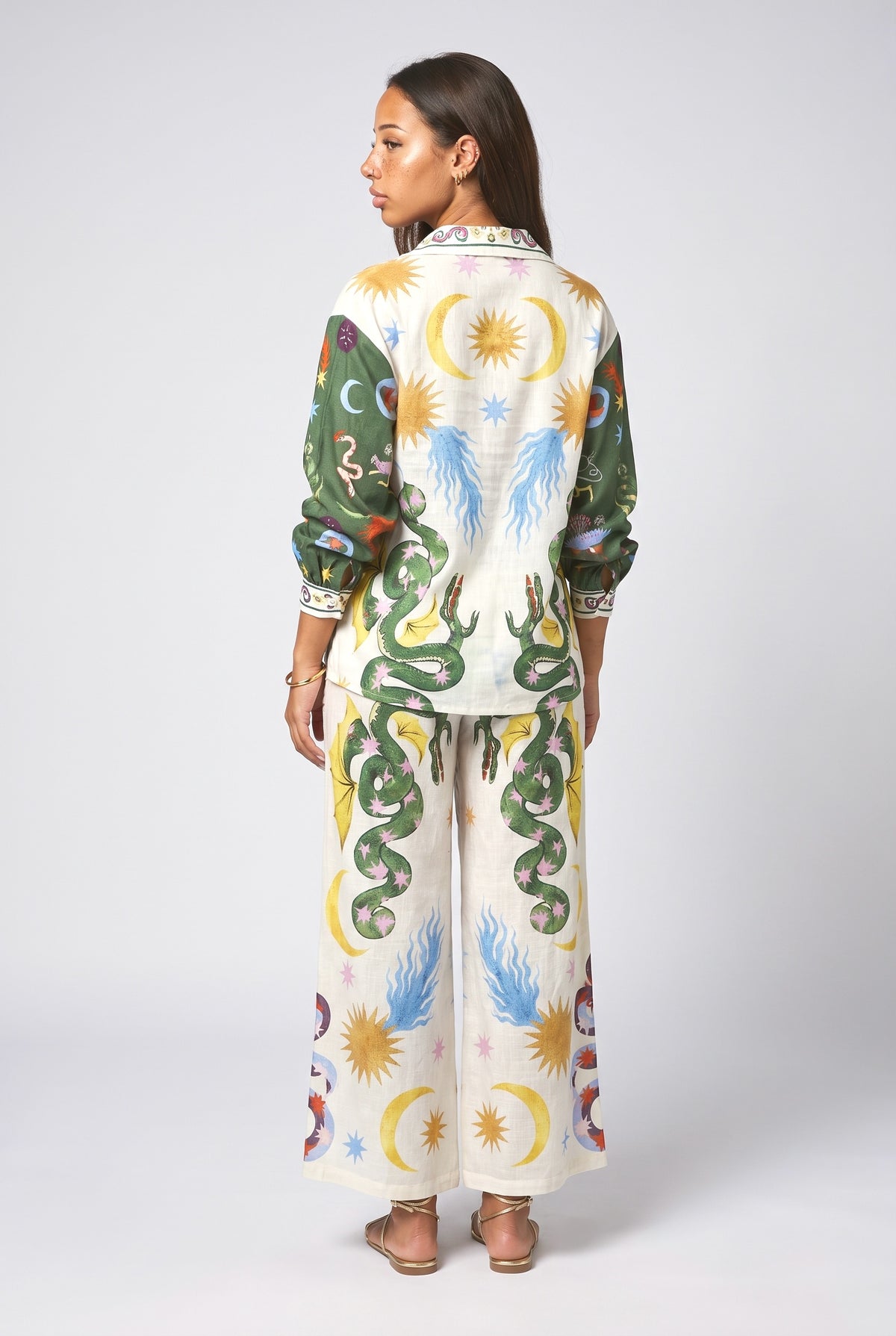 Multicolor Long Sleeve Outfit Set, back view