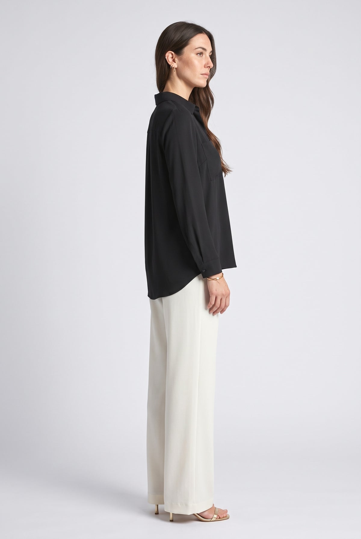 Long Sleeve Relaxed Blouse, back view